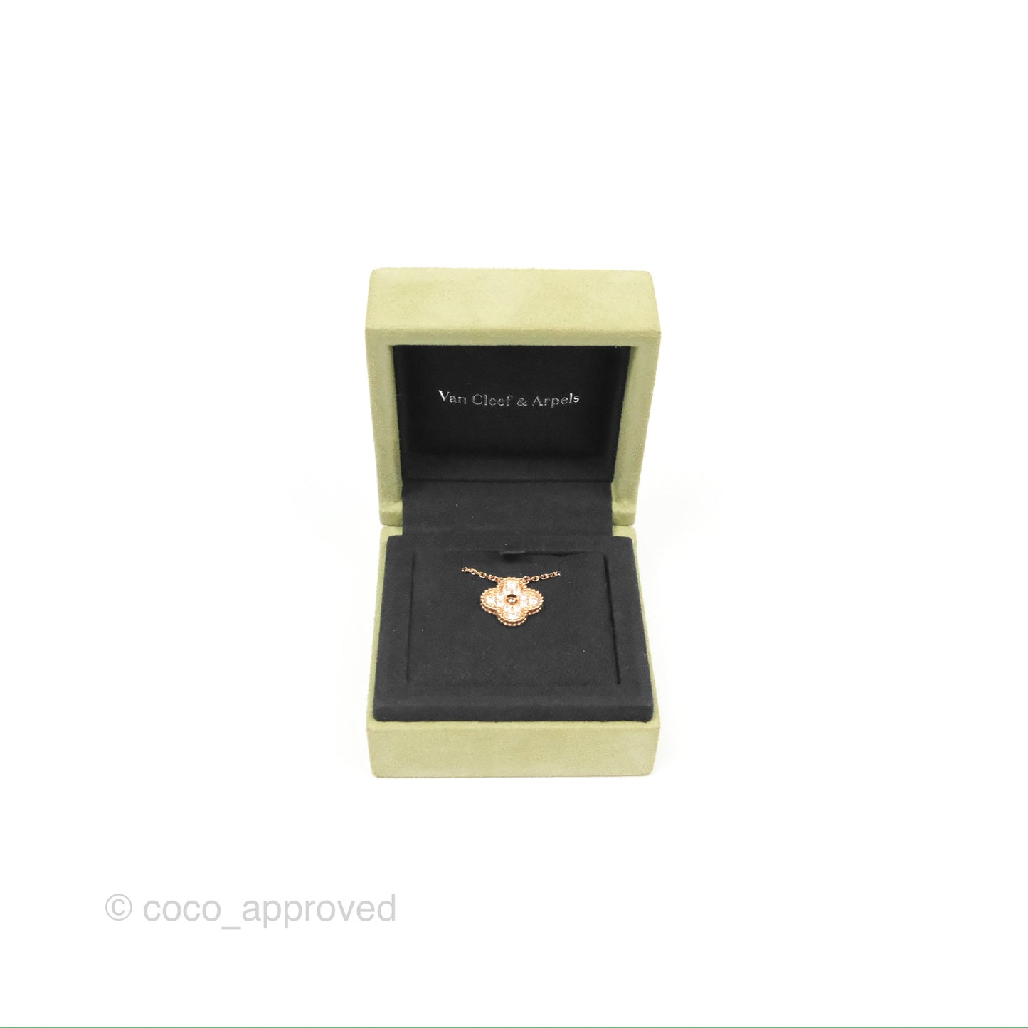 Van Cleef & Arpels Vintage Alhambra Pendant Diamonds Rose Gold