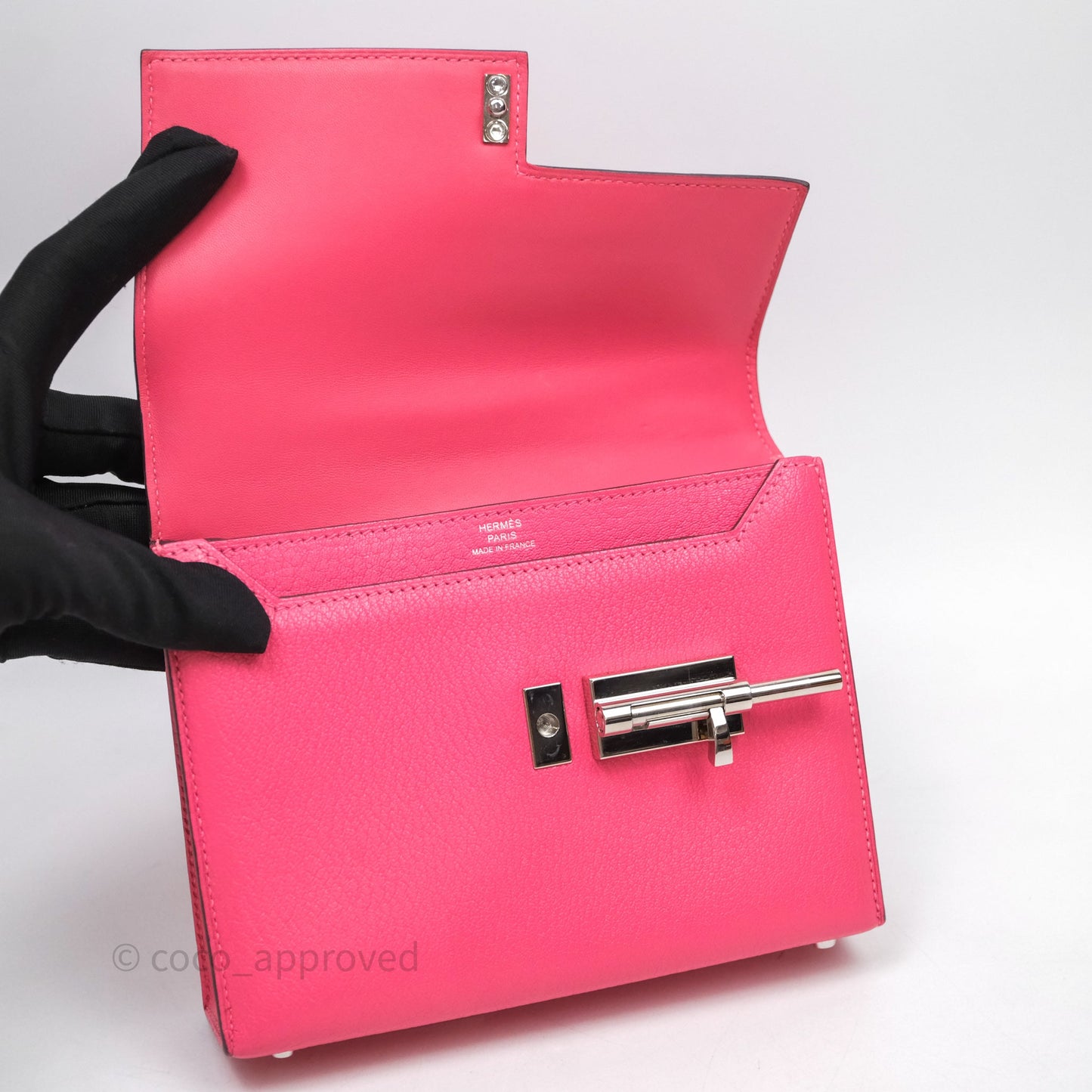 Hermès Mini Verrou Chaine Bag Rose Lipstick U5 Chevre Mysore Palladium Hardware