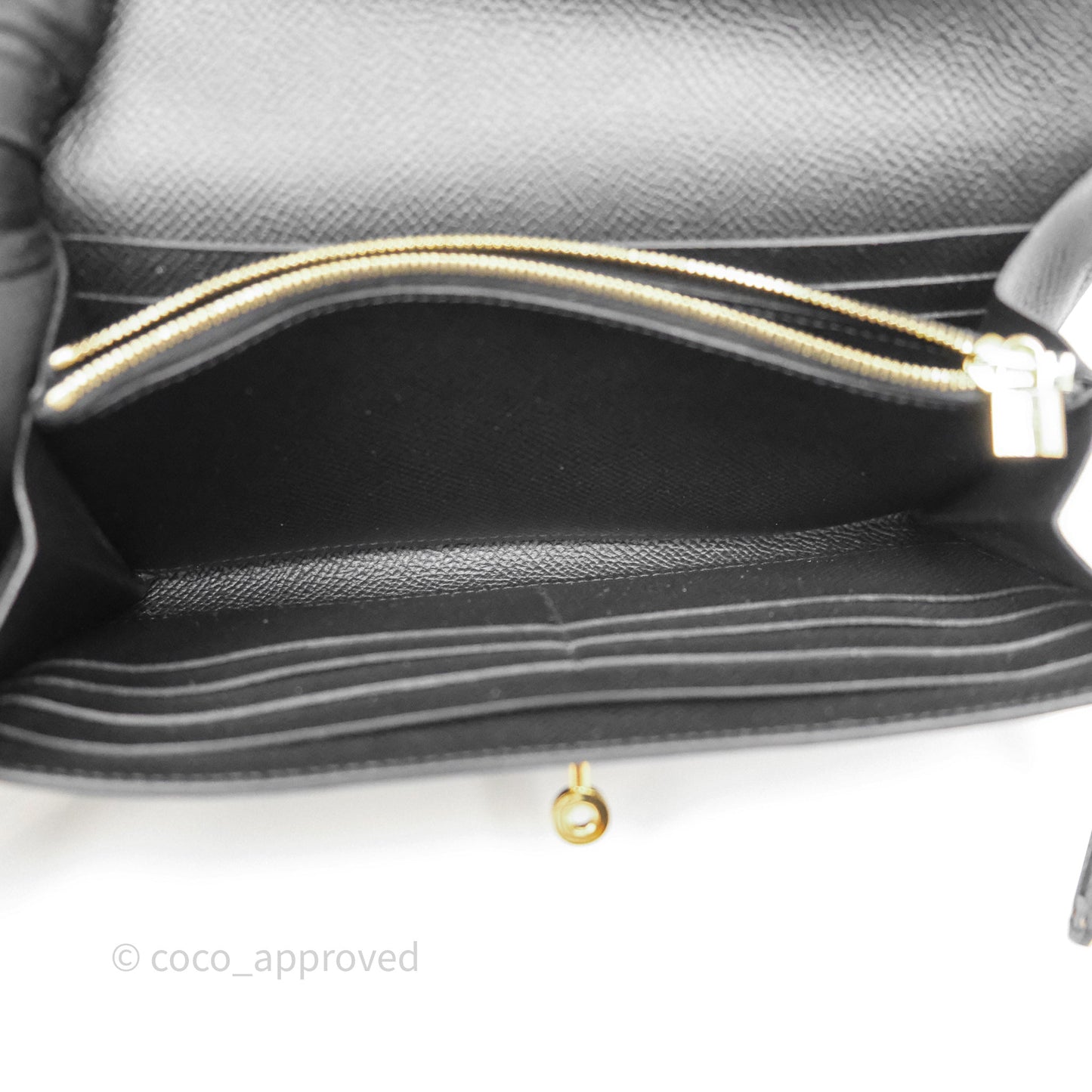 Hermès Kelly Wallet Black Noir 89 Epsom Gold Hardware