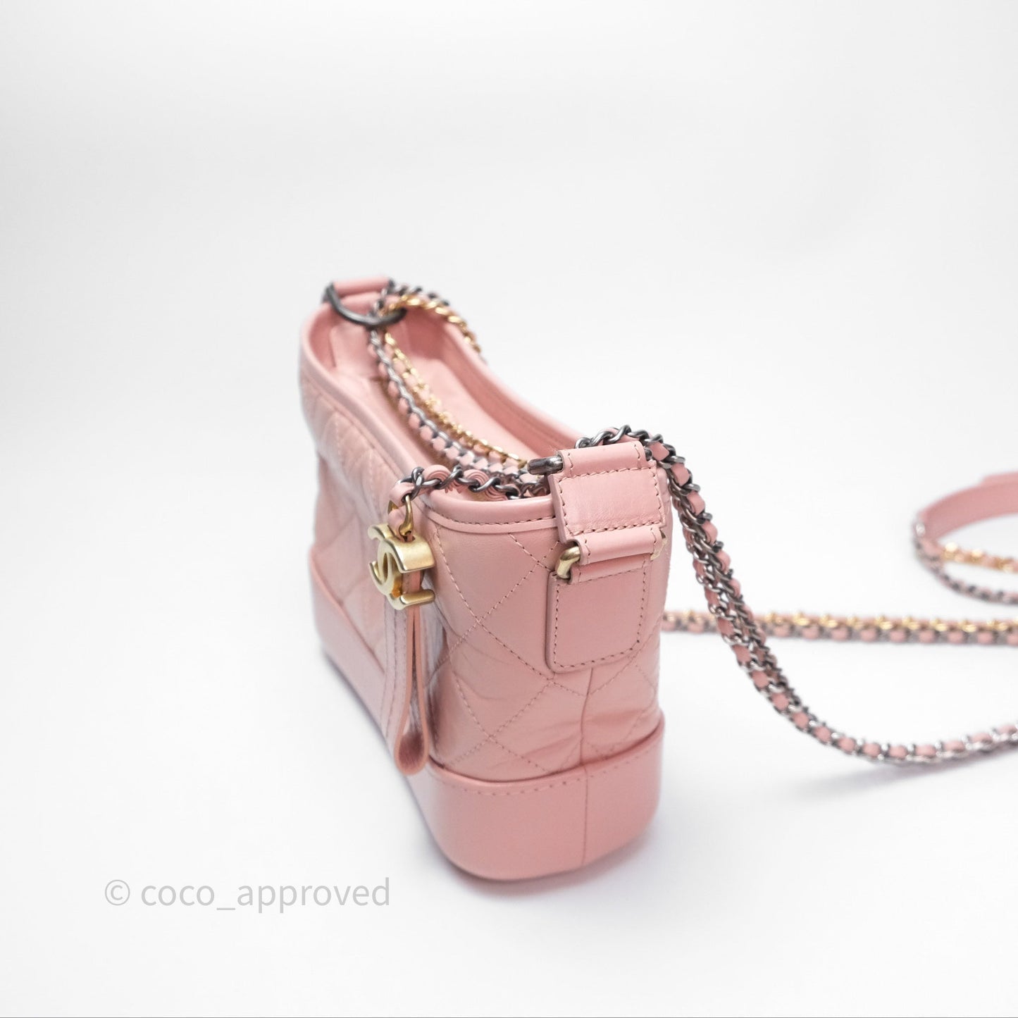 Chanel Small Gabrielle Hobo Quilted Pink Aged Calfskin