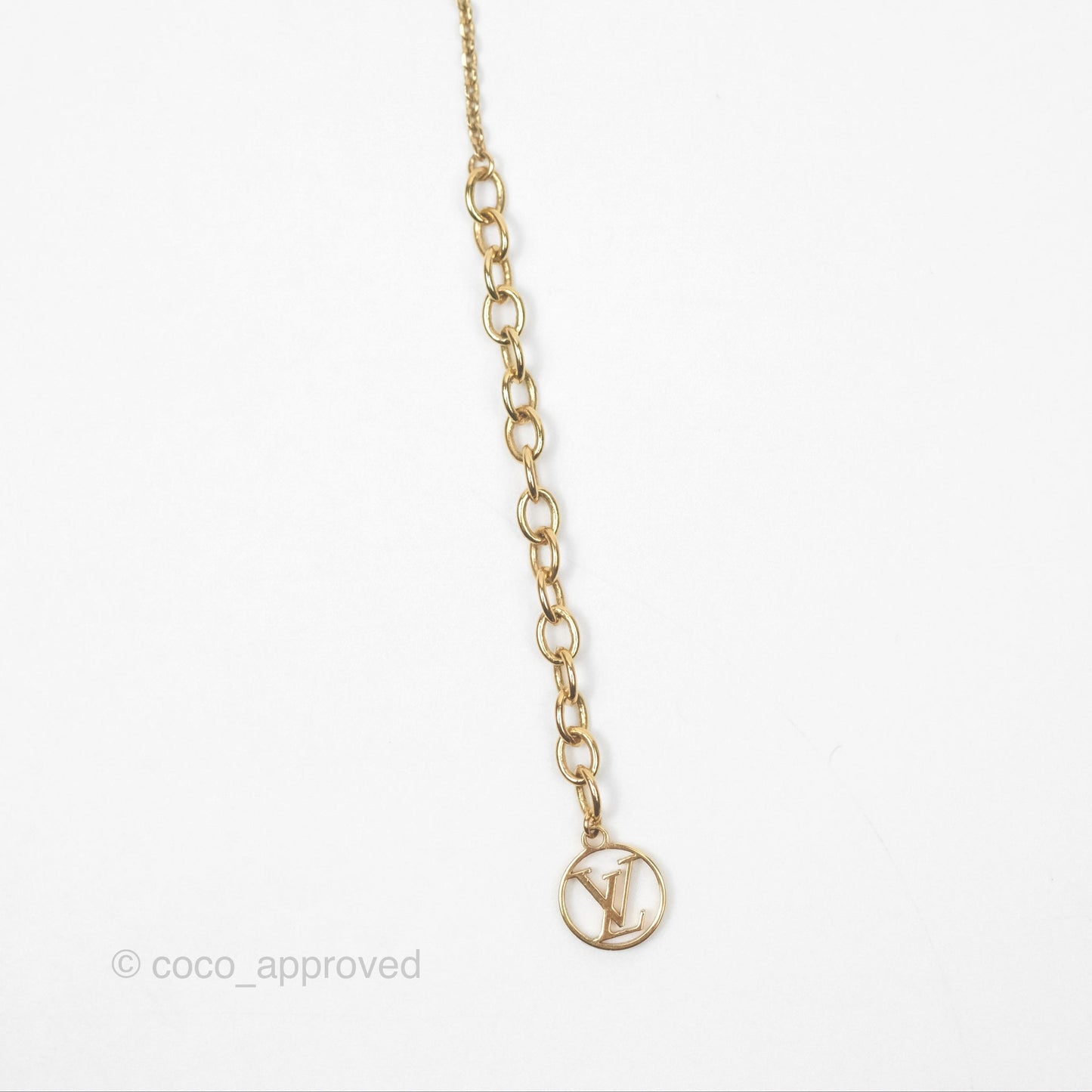 Louis Vuitton Vivienne Pearl Long Necklace Gold Tone