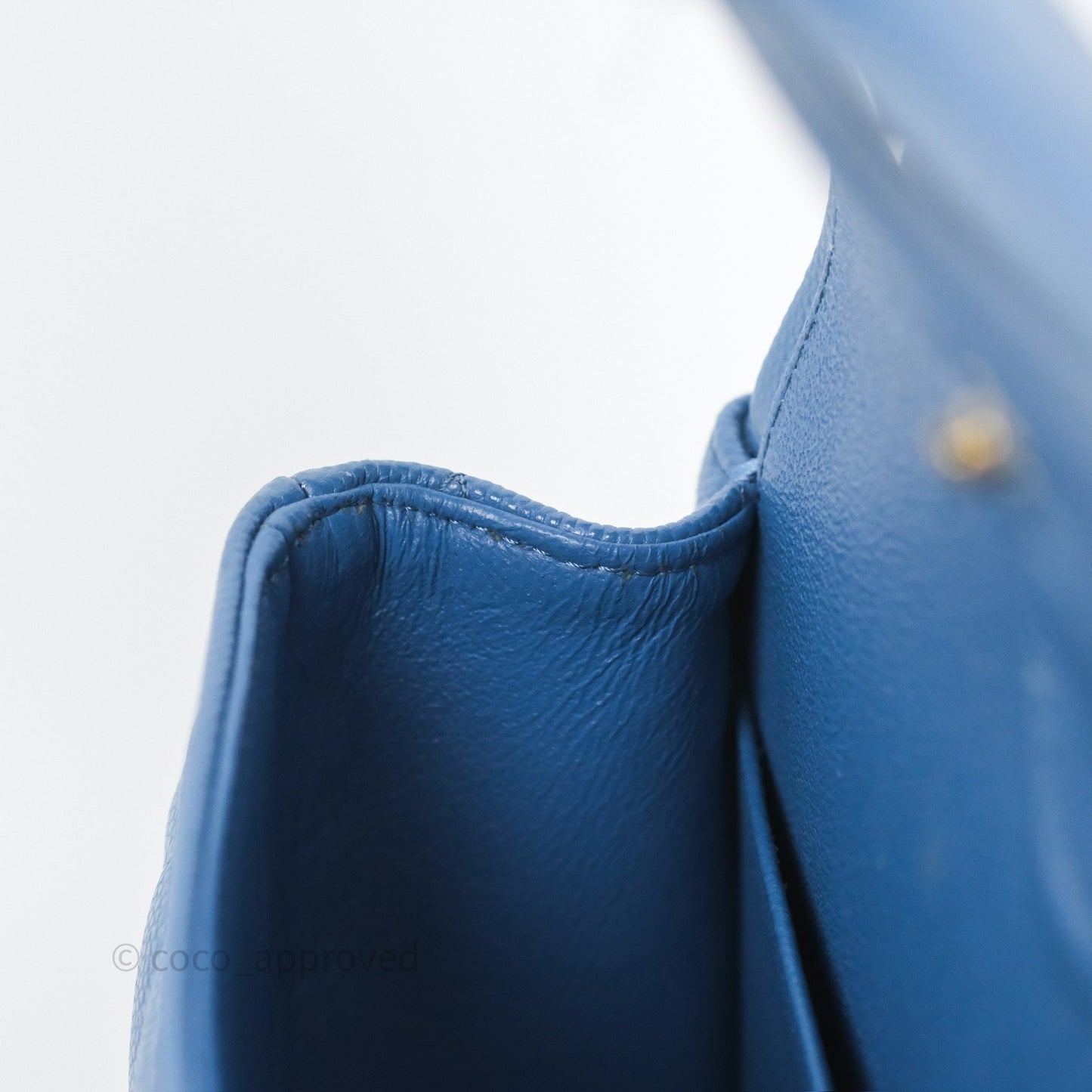 Chanel Small Classic Quilted Flap Blue Caviar Gold Hardware