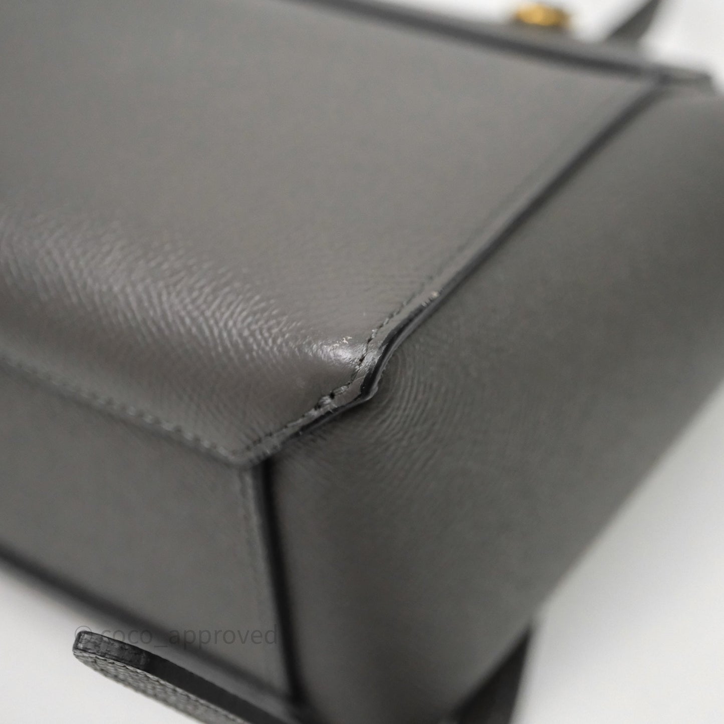 Celine Nano Belt Bag Grey Grained Calfskin Gold Hardware