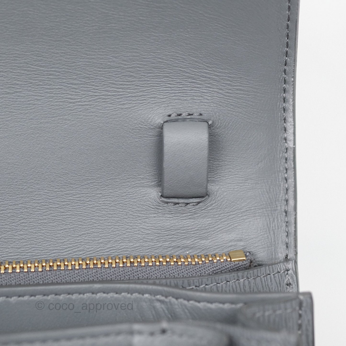 Celine Medium Classic Box Flap Grey Liege Calfskin