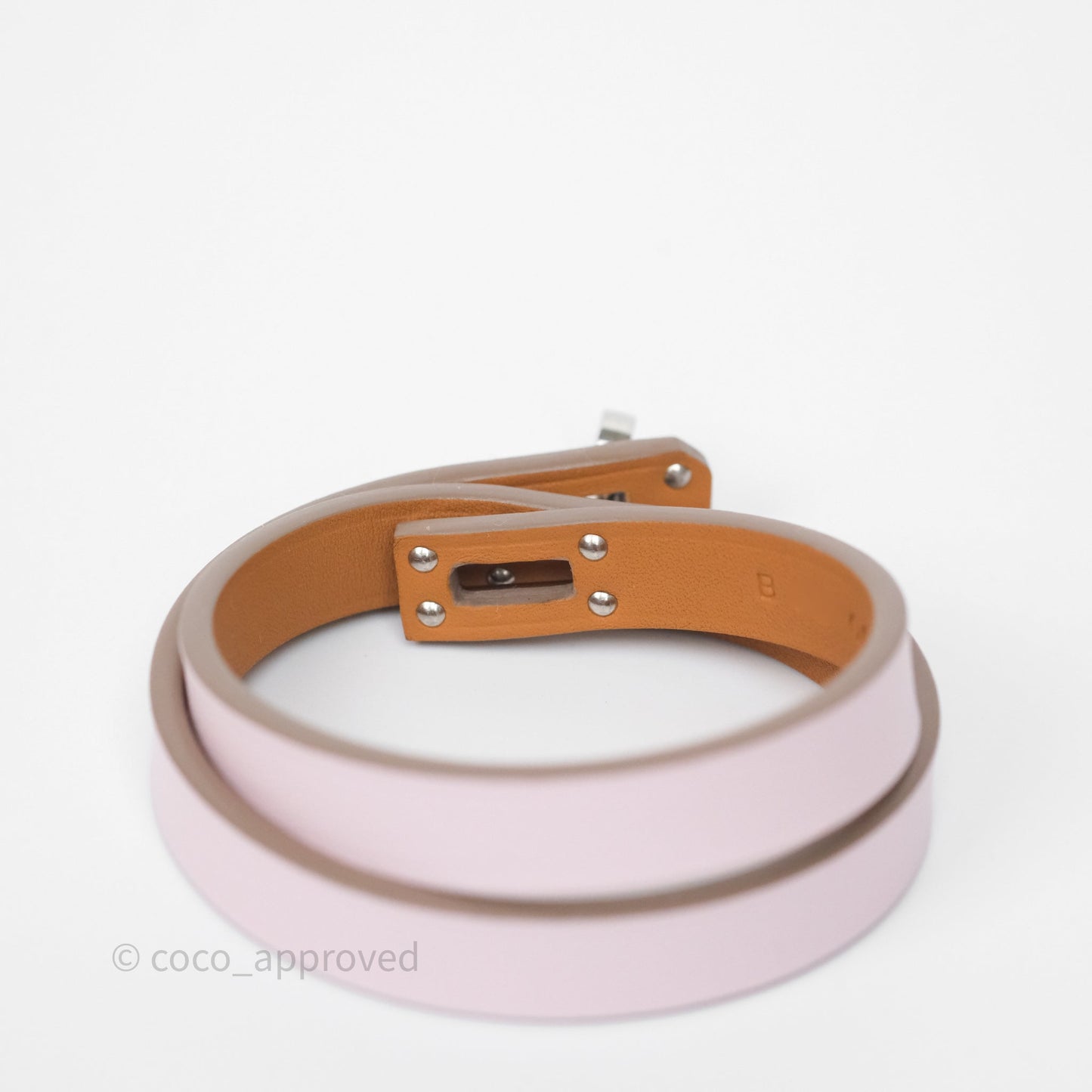Hermès Kelly Double Tour Bracelet Mauve Pâle Swift Palladium Hardware