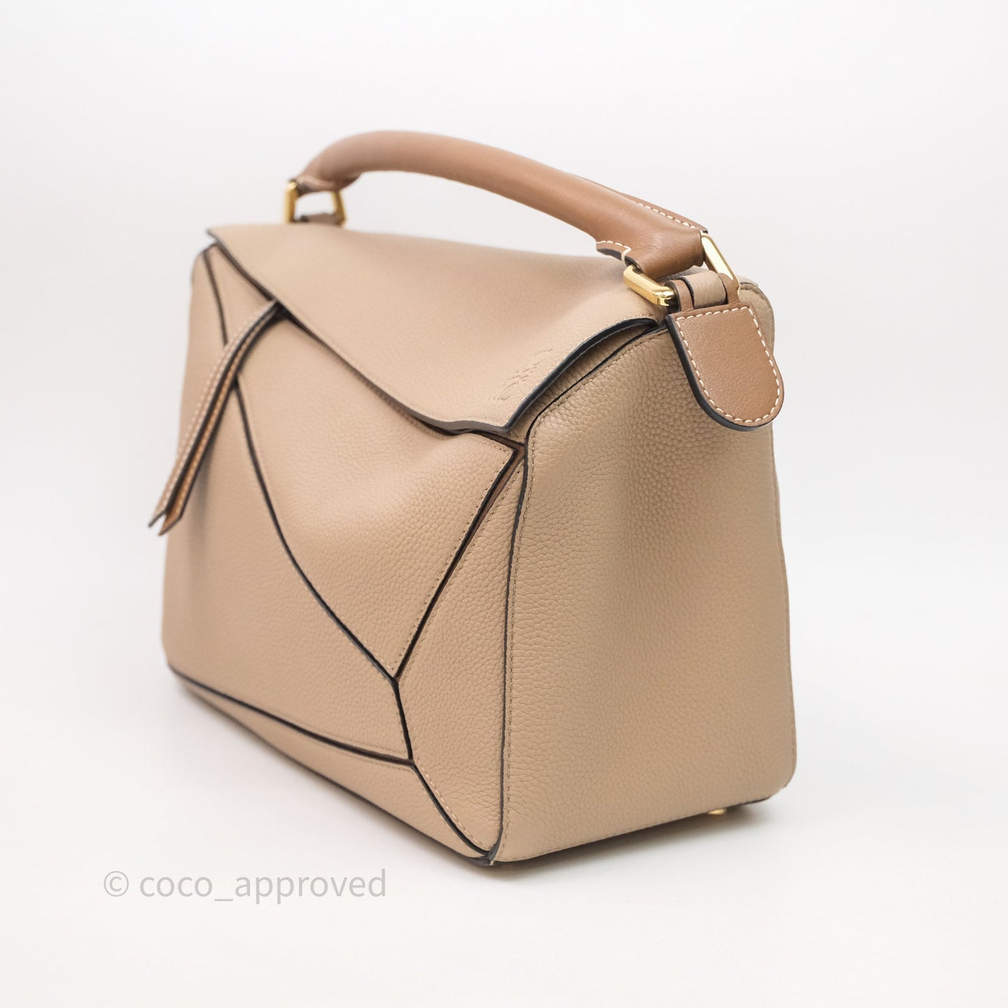 Loewe Medium Puzzle Bag Sand Mink Grained Calfskin