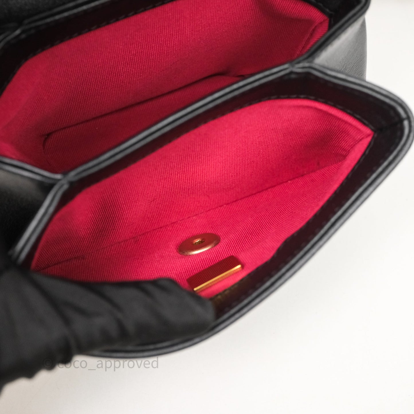 Chanel Pearl Chain Bag Black Calfskin Aged Gold Hardware