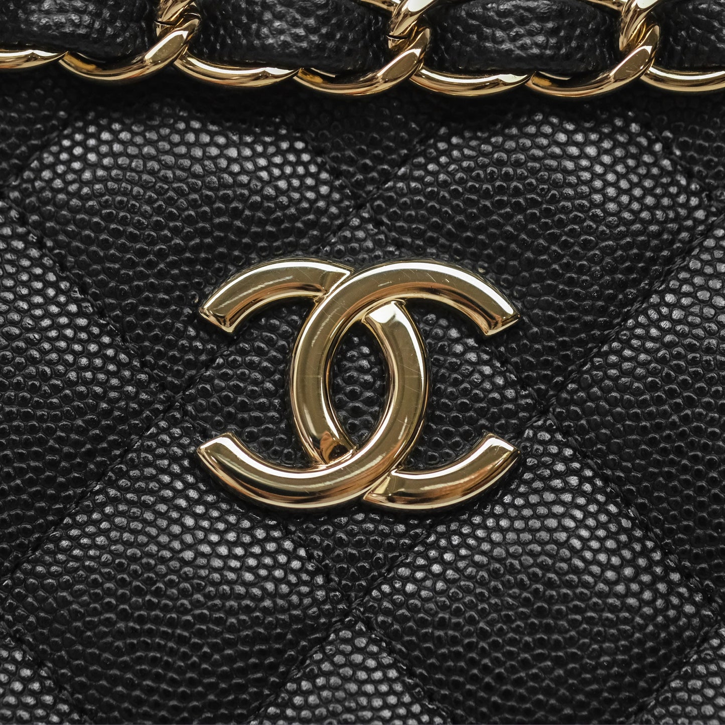 Chanel Mini Bucket Tote Black Caviar Gold Hardware 22S
