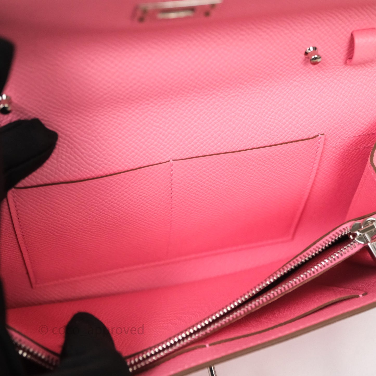 Hermès Kelly To Go Wallet Rose Confetti Epsom Palladium Hardware