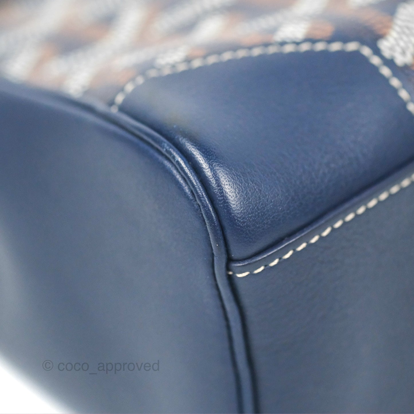 Goyard Saïgon Mini Bag Navy Goyardine Canvas/Chevroches Calfskin