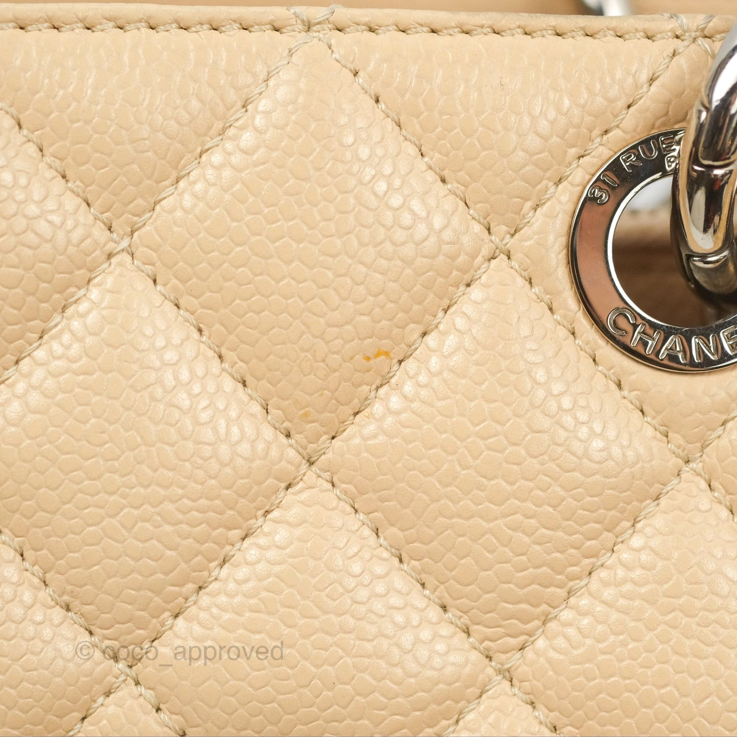 Chanel GST Beige Caviar Silver Hardware