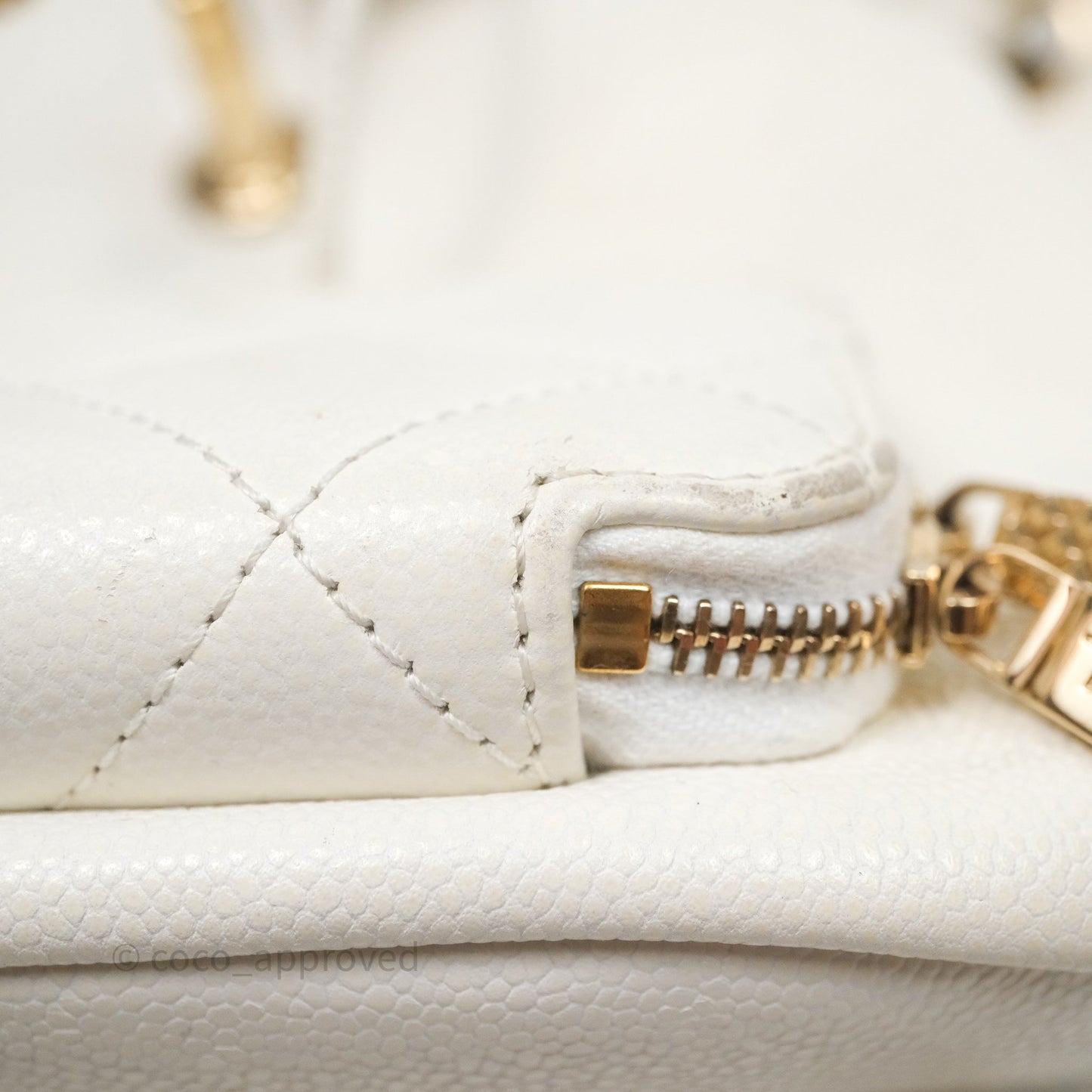 Chanel Quilted Business Affinity Backpack Ivory White Caviar Gold Hardware