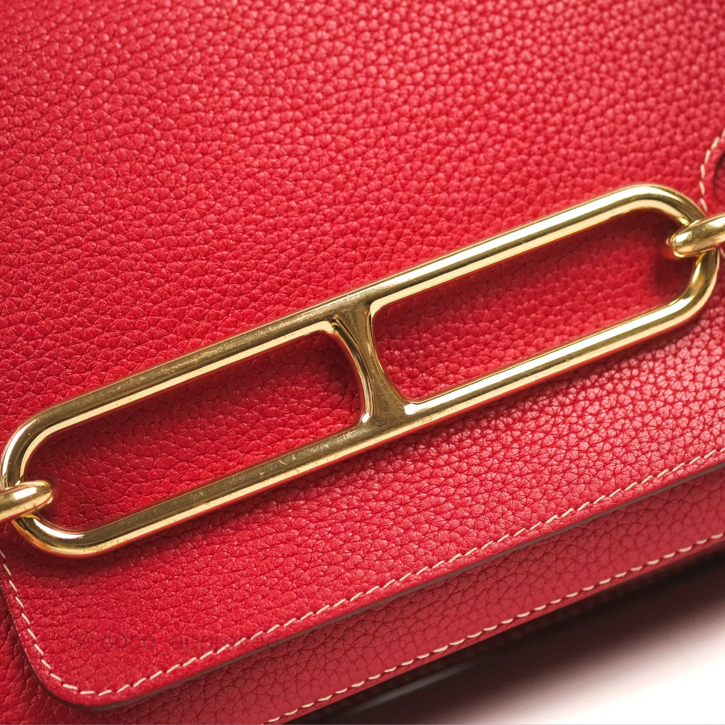 Hermès Roulis 23 Red Clemence Gold Hardware