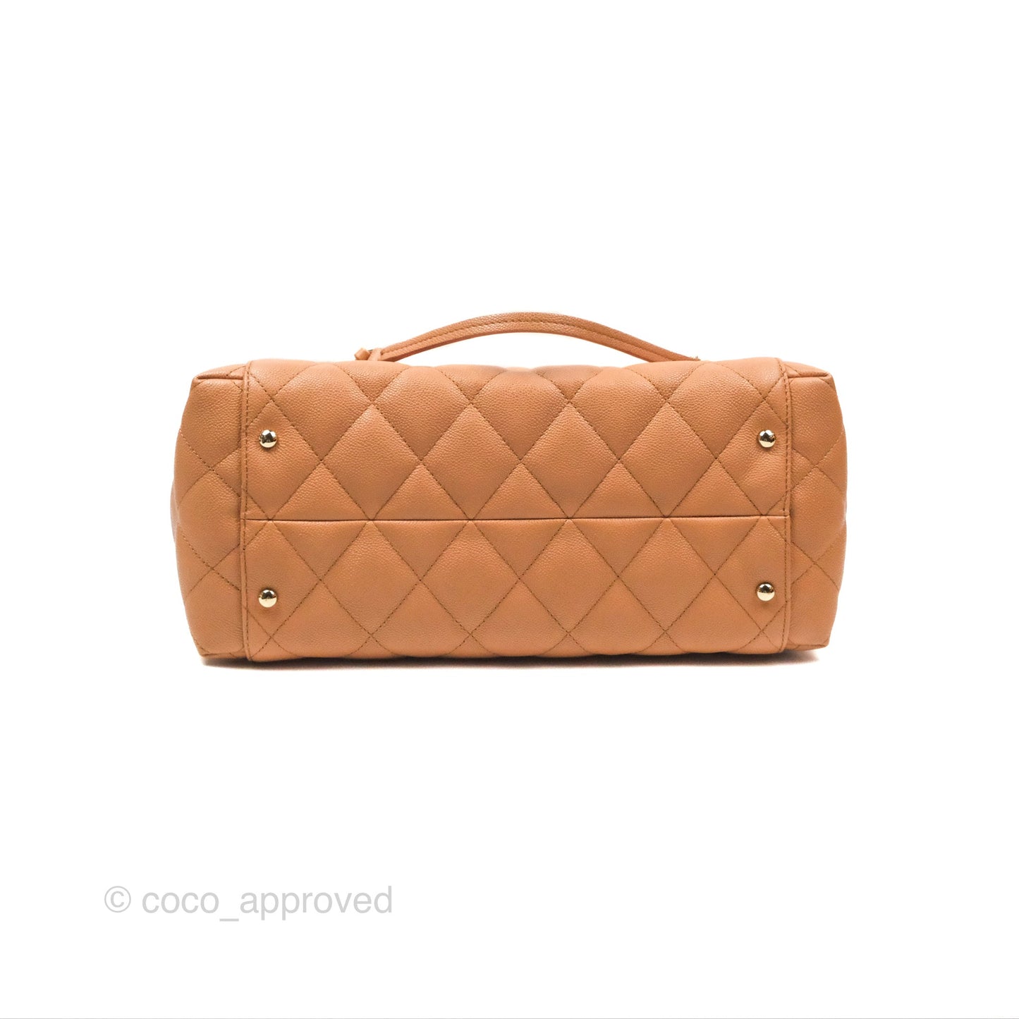 Chanel Large Quilted Caviar Shopping Tote Bag Dark Beige Gold Hardware