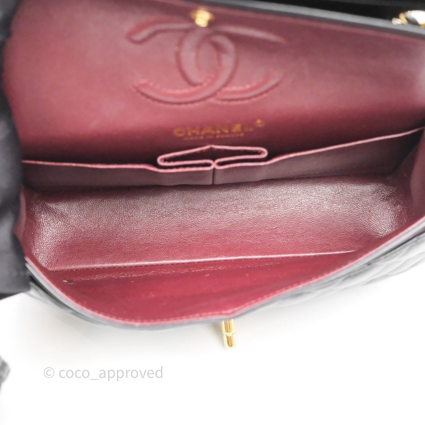 Chanel Small Classic Flap Quilted Black Lambskin Gold Hardware