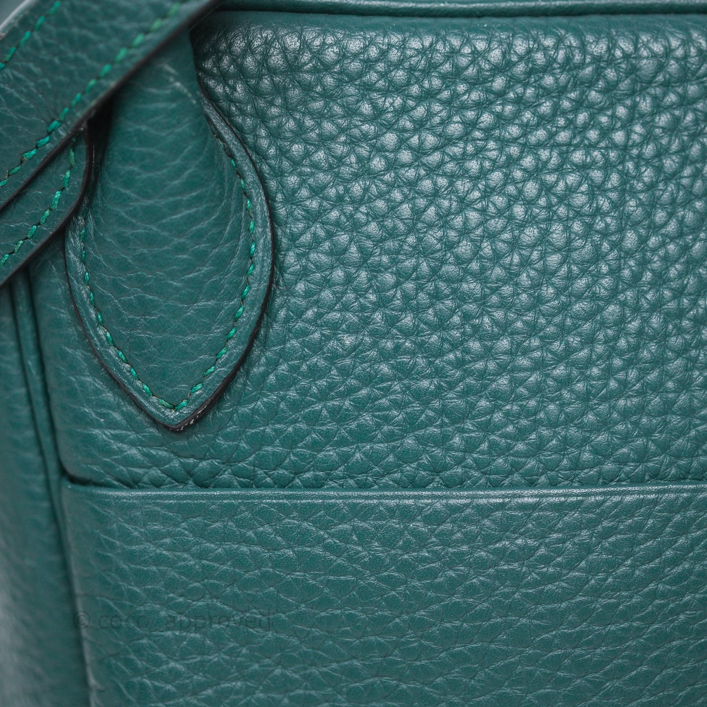 Hermès Lindy 30 Malachite Z6 Clemence Palladium Hardware