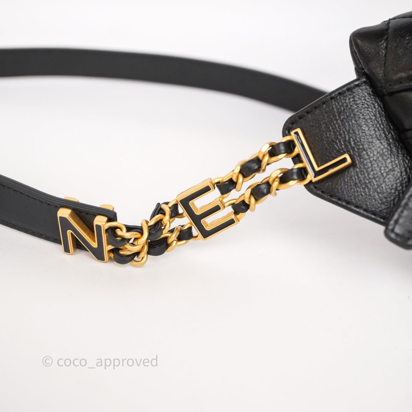 Chanel Quilted Waist Bag Lambskin Black Aged Gold Hardware
