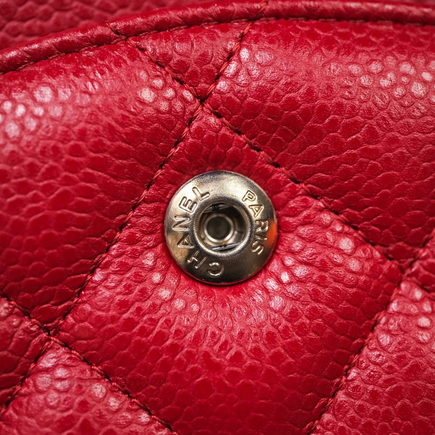 Chanel Jumbo Double Flap Red Caviar Silver Hardware⁣⁣