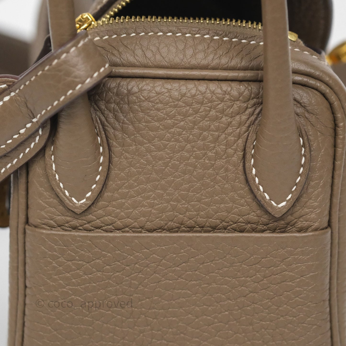 Hermès Mini Lindy 20 Etoupe 18 Clemence Gold Hardware