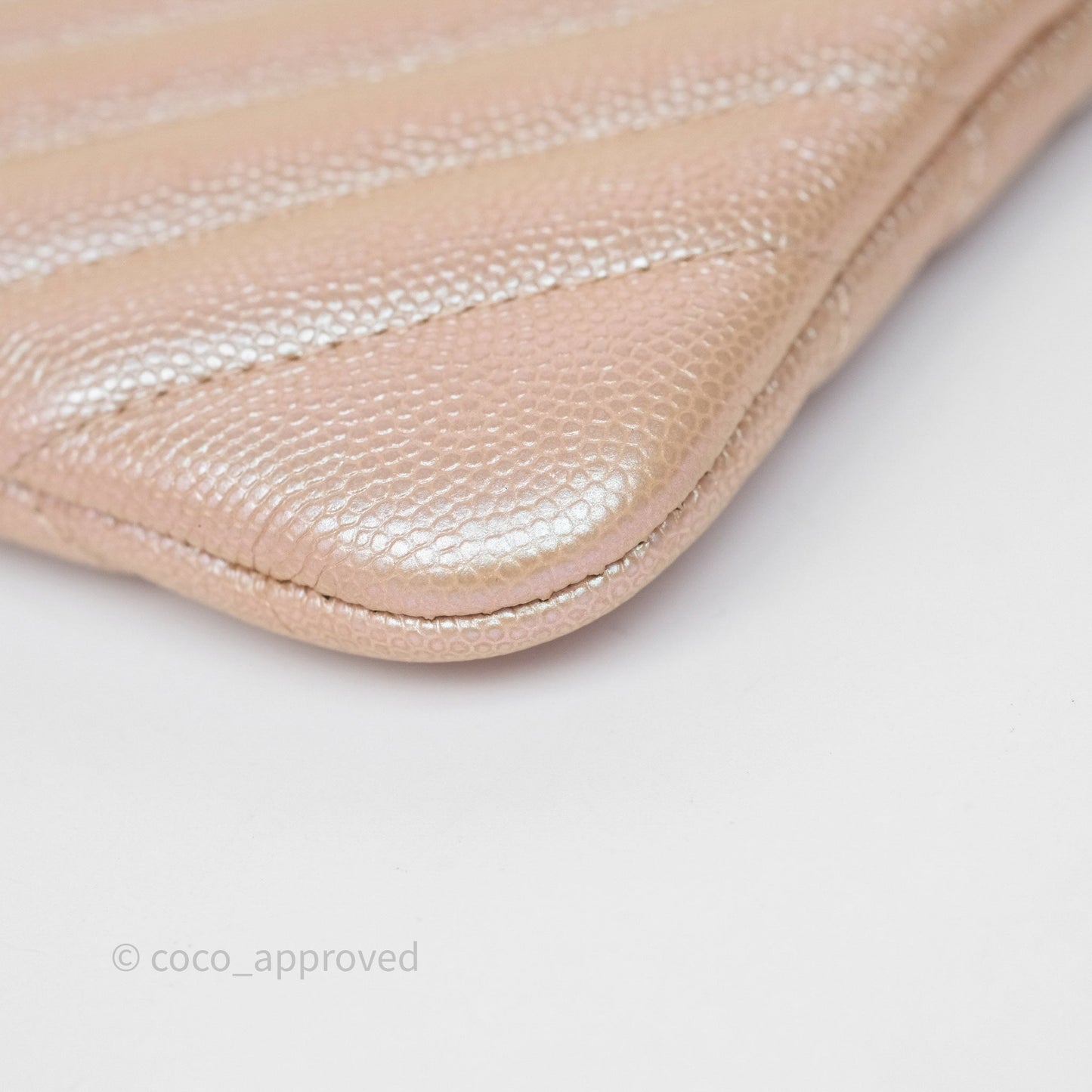 Chanel Medium O Case Chevron Rose Gold Caviar Silver Hardware 17B