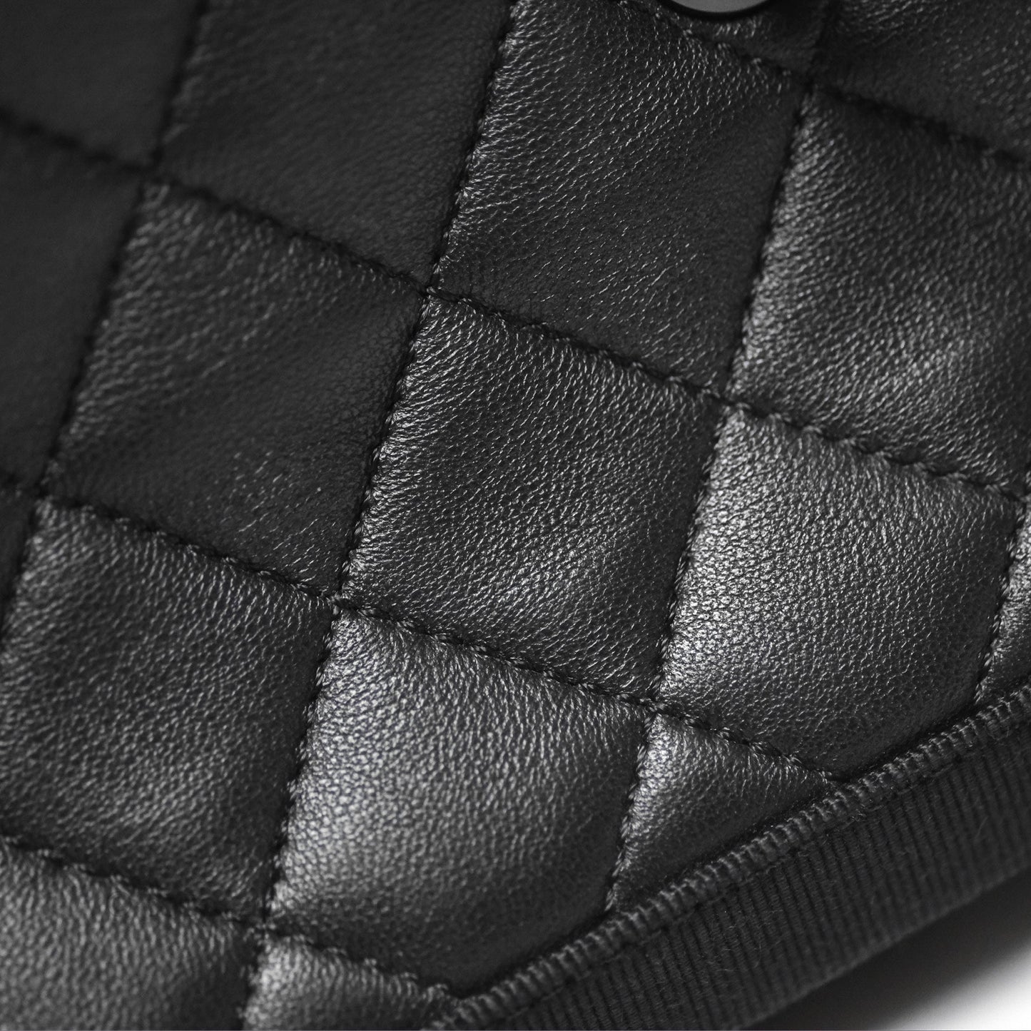 Chanel Quilted Accordion Flap Bag So Black Two Tone Lambskin Fabric