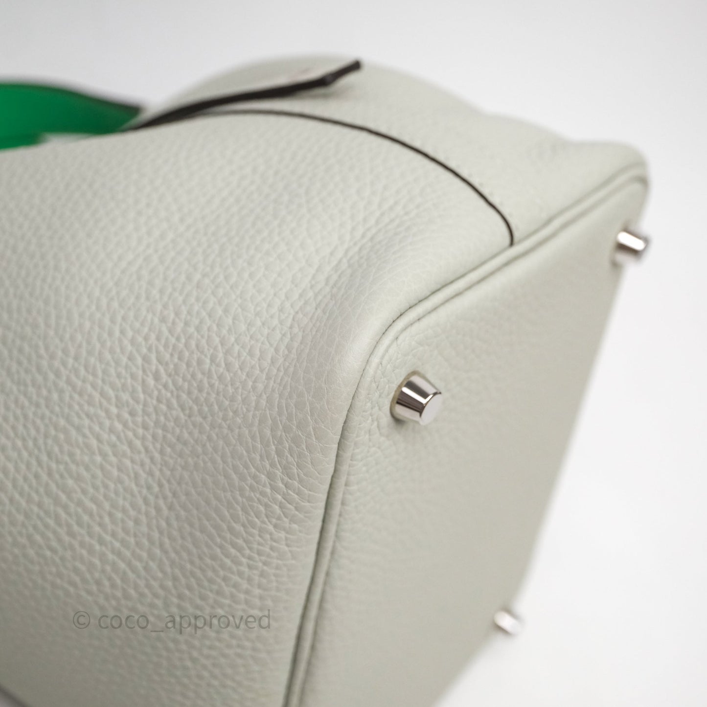 Hermes Picotin 18 Gris Neve/Vert 0V Comics Clemence Palladium Hardware