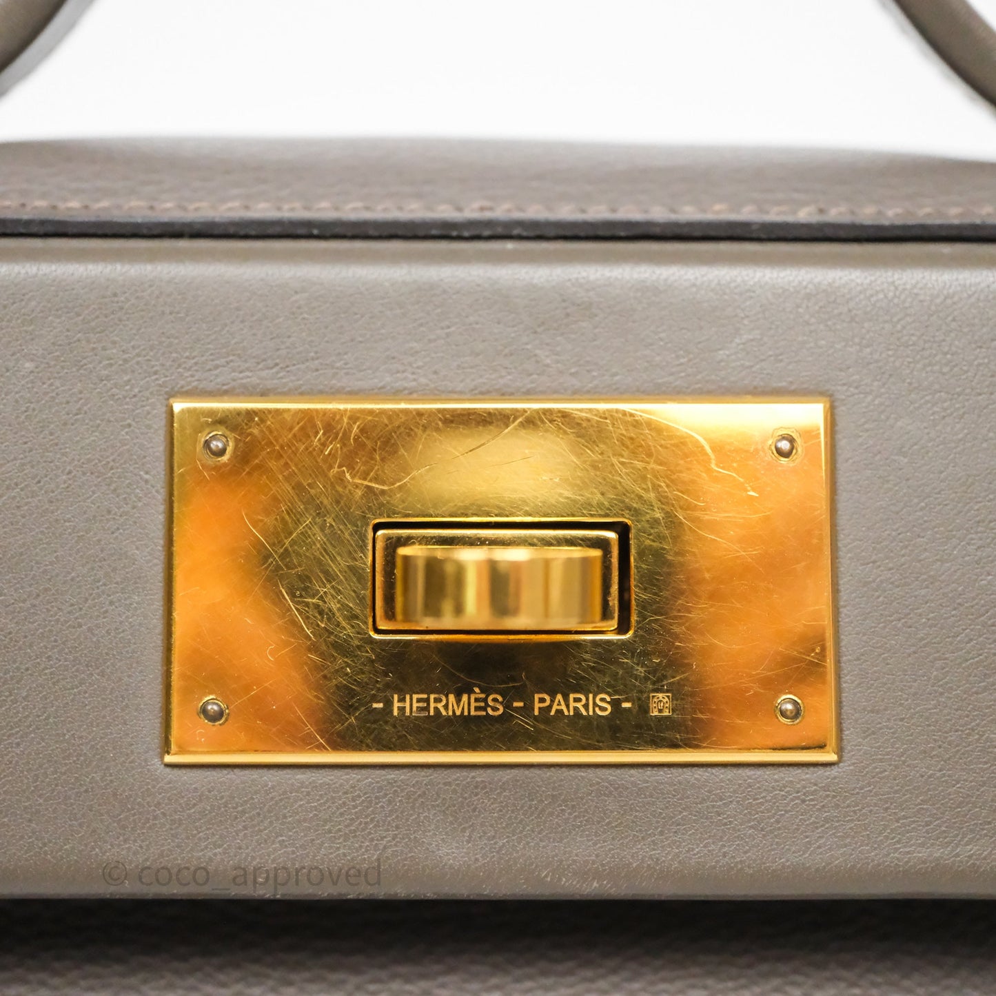 Hermès 24/24 21 Mini Gris Etain 8F Evercolor/ Swift Gold Hardware
