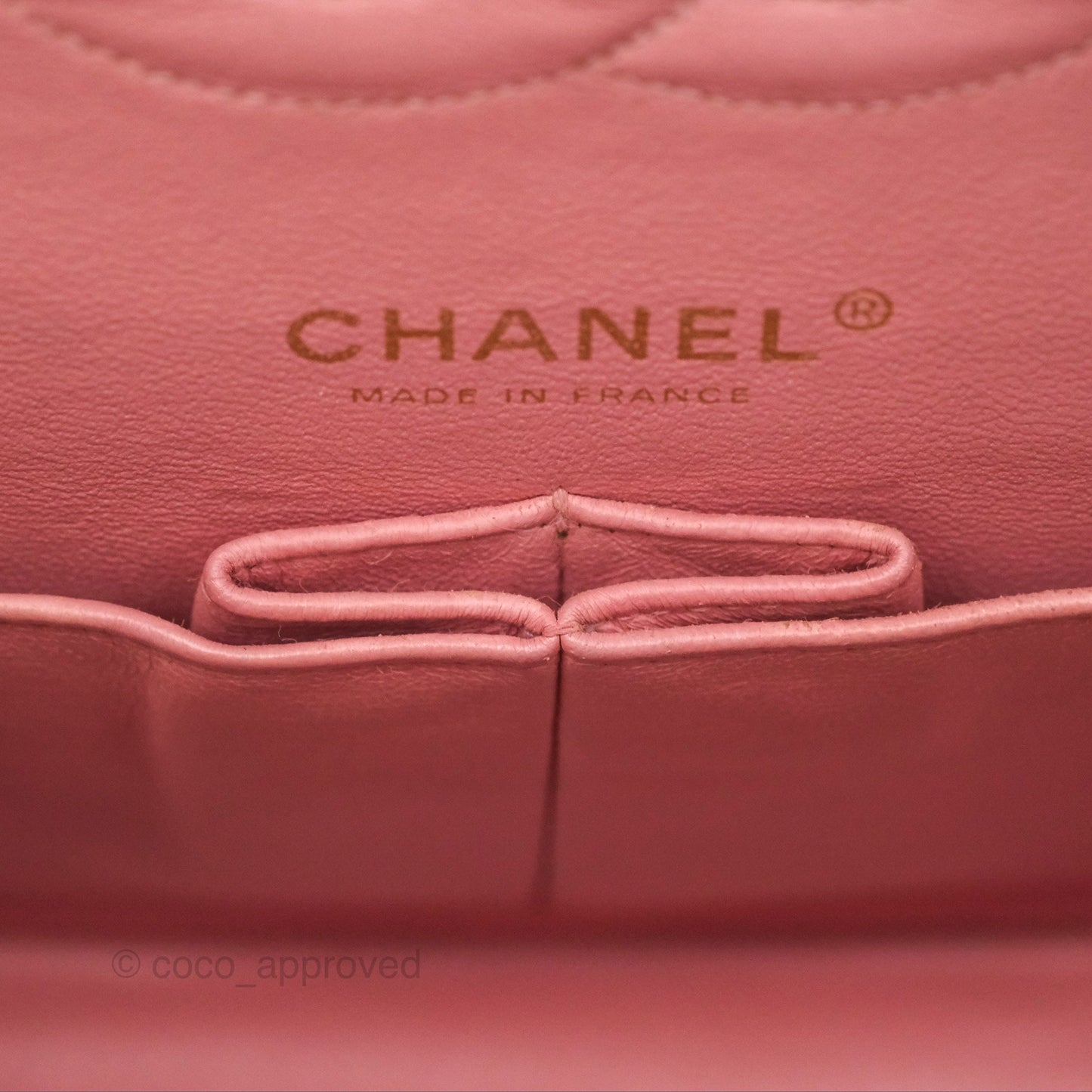 Chanel Vintage Classic M/L Medium Flap Quilted Sakura Pink Caviar 24K Gold Hardware