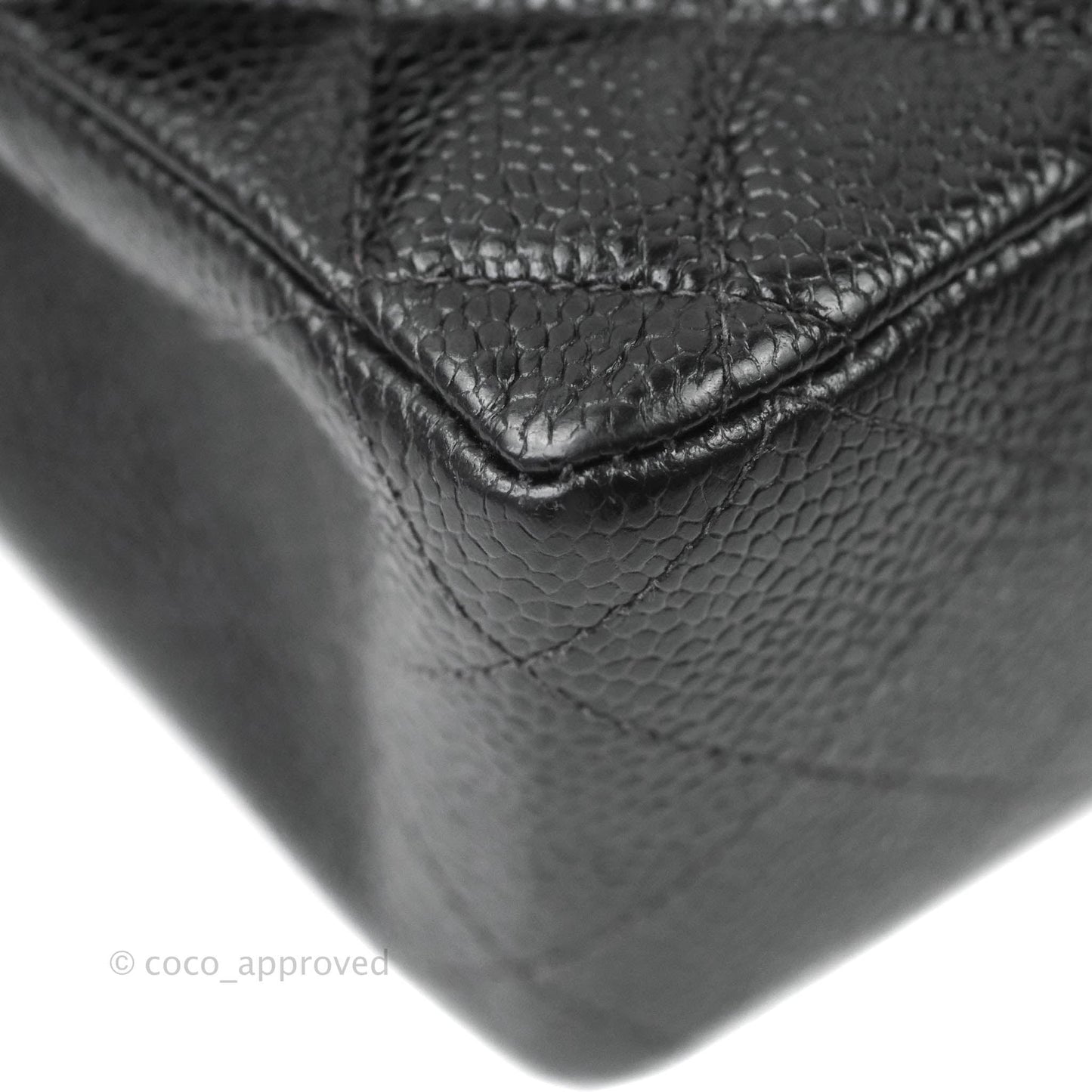 Chanel Vintage Quilted M/L Medium Double Flap Black Caviar 24K Gold Hardware