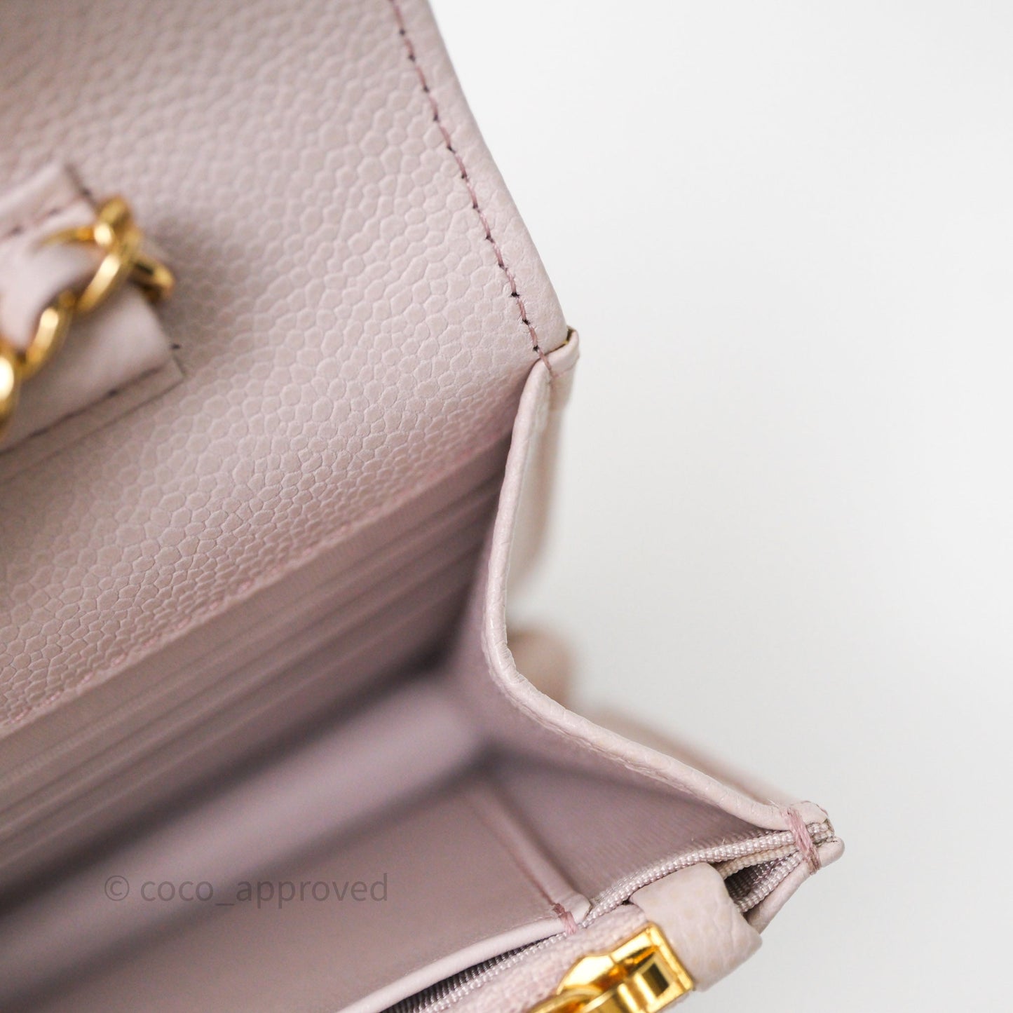 Chanel WOC Wallet On Chain CC Coco Chain Quilted Lilac Caviar Gold Hardware