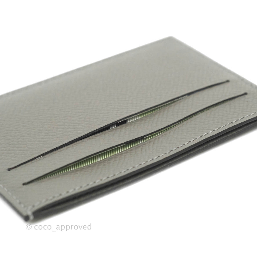 Hermès Citizen Twill Card Holder Garden of Harnesses Gris Meyer 0L Epsom