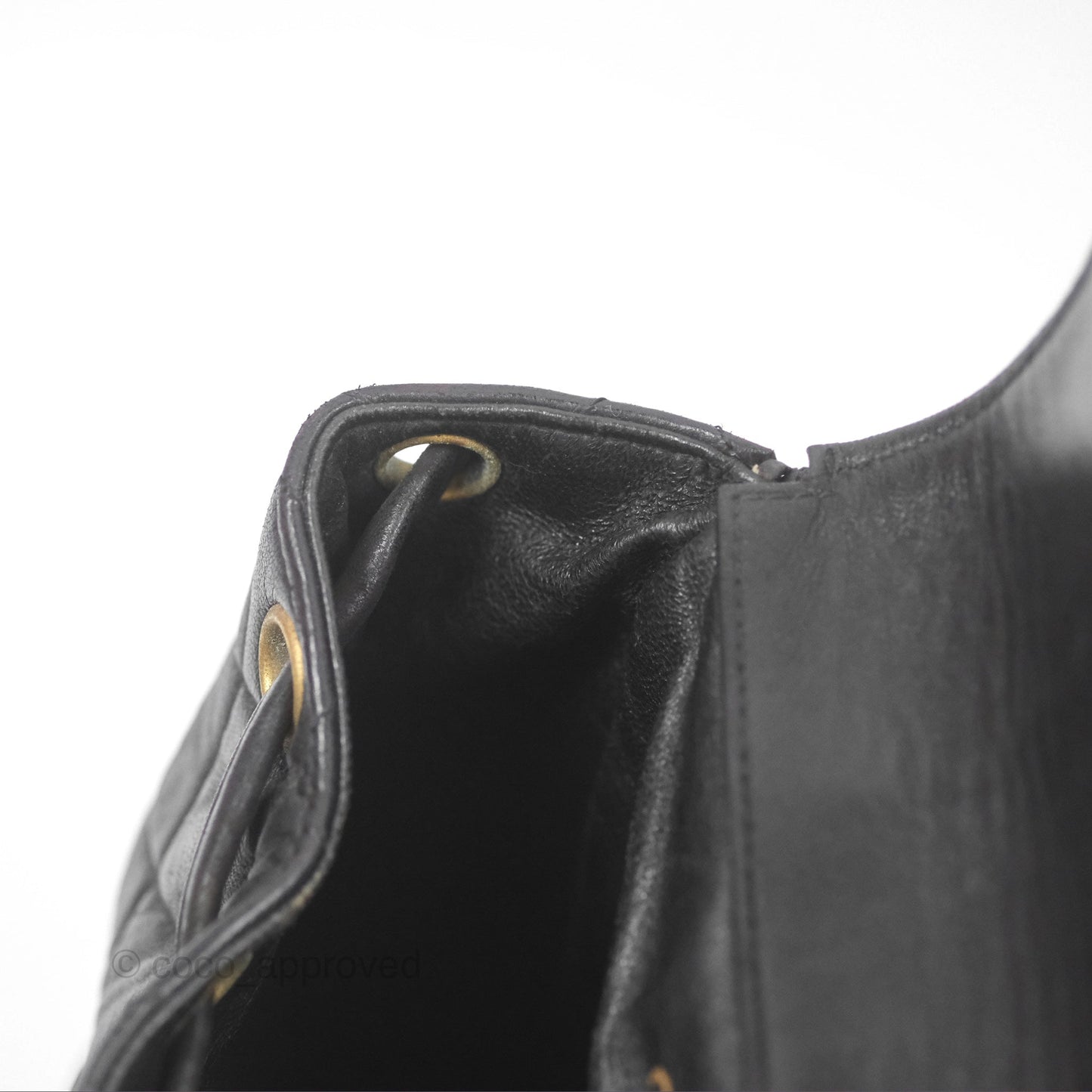 Chanel Vintage CC Duma Backpack Black Lambskin 24K Gold Hardware
