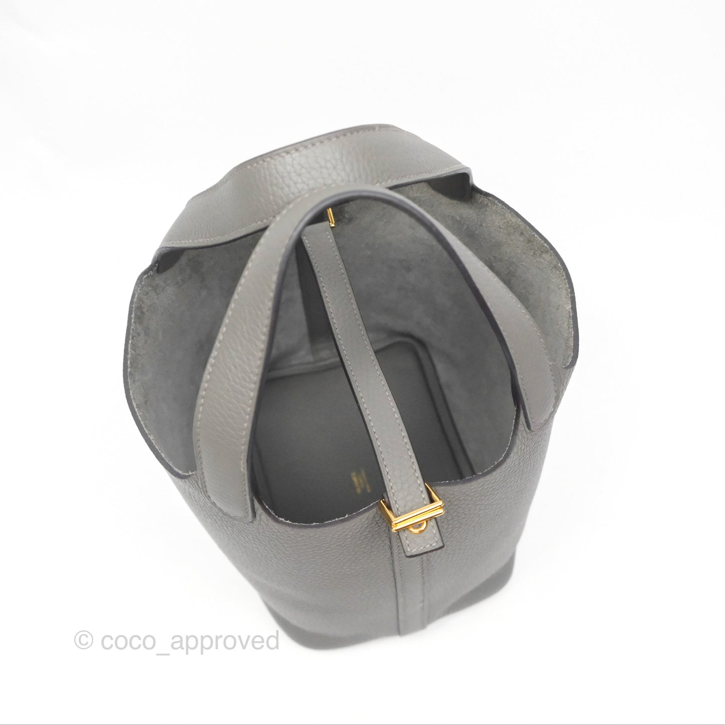 Hermès Picotin Lock 18 Gris Meyer 0L Clemence Gold Hardware