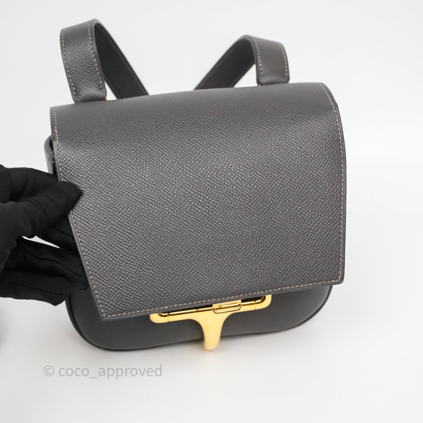 Hermès Della Cavalleria Mini Bag Gris Meyer 0L Epsom Gold Hardware