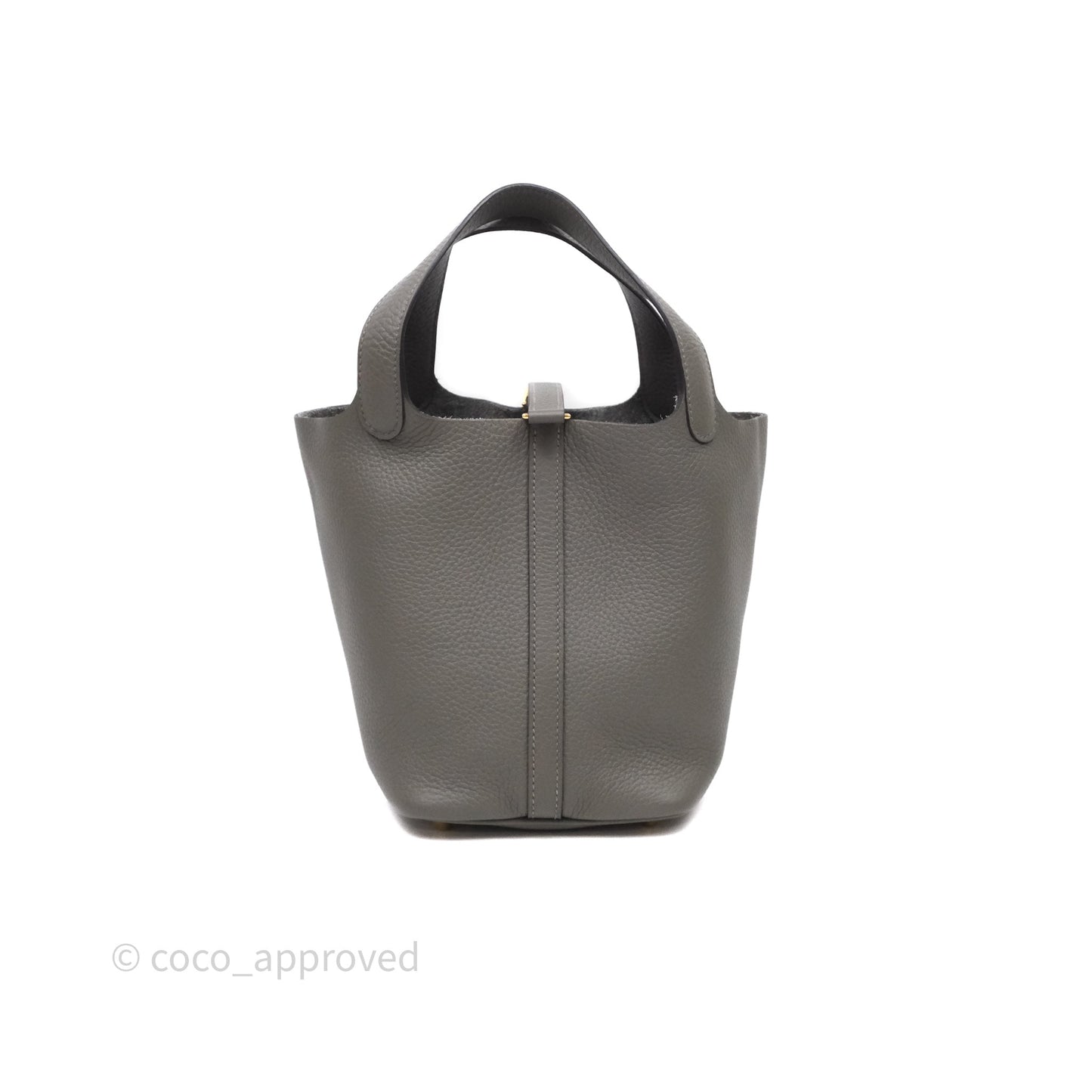 Hermès Picotin 18 Gris Meyer 0L Clemence Gold Hardware