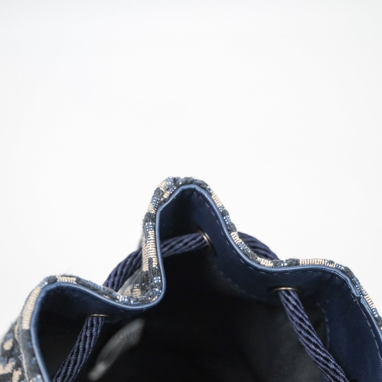 Christian Dior Mini Backpack Oblique Jacquard Beige and Blue