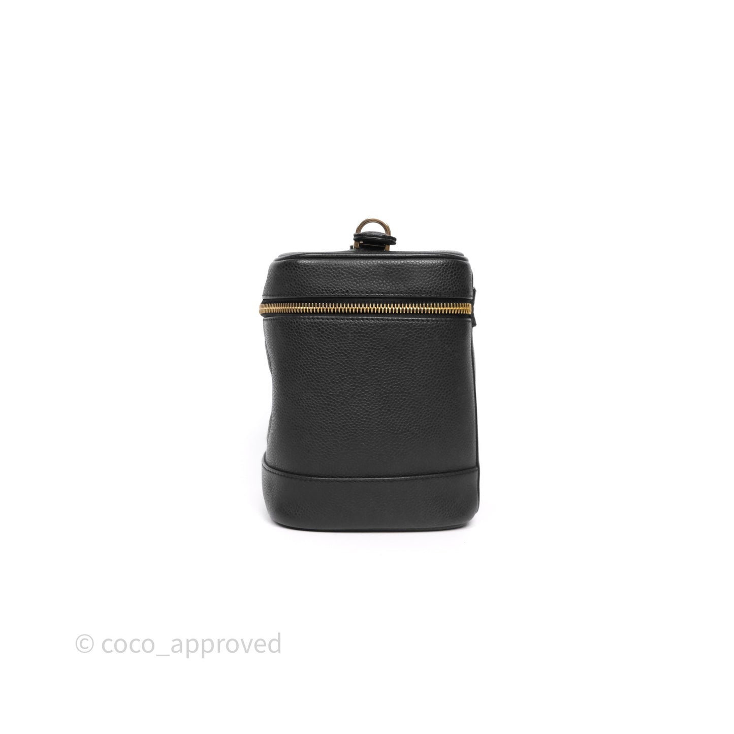 Chanel Vintage Vanity Case Black Caviar Gold Hardware