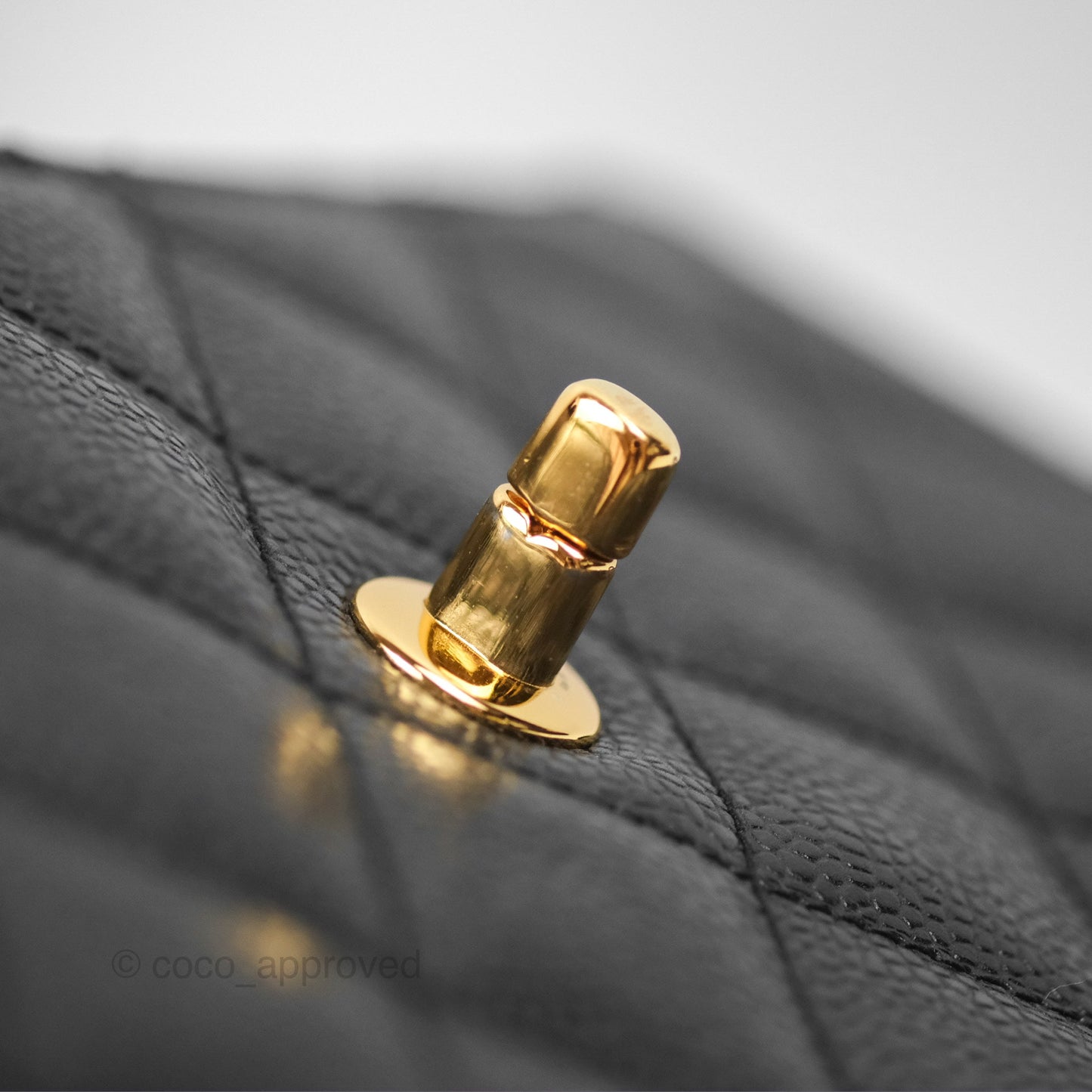 Chanel Vintage Quilted Shoulder Bag Black Caviar 24K Gold Hardware