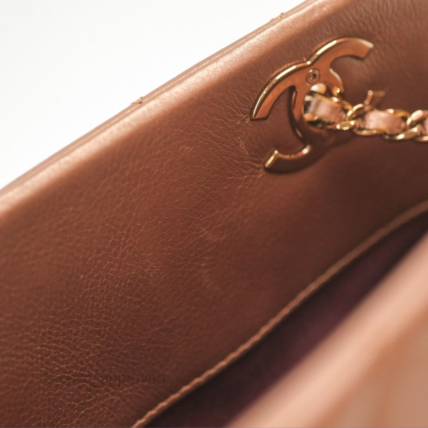 Chanel Quilted Small CC Eyelet Tote Copper Iridescent Goatskin Rose Gold