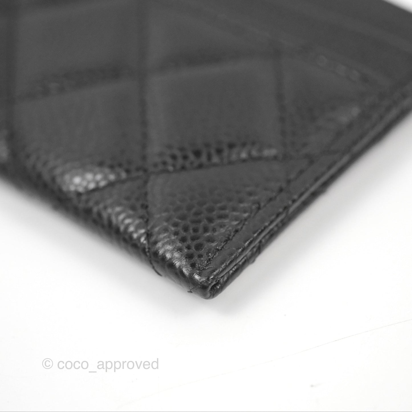 Chanel Classic Flat Card Holder Black Caviar Gold Hardware