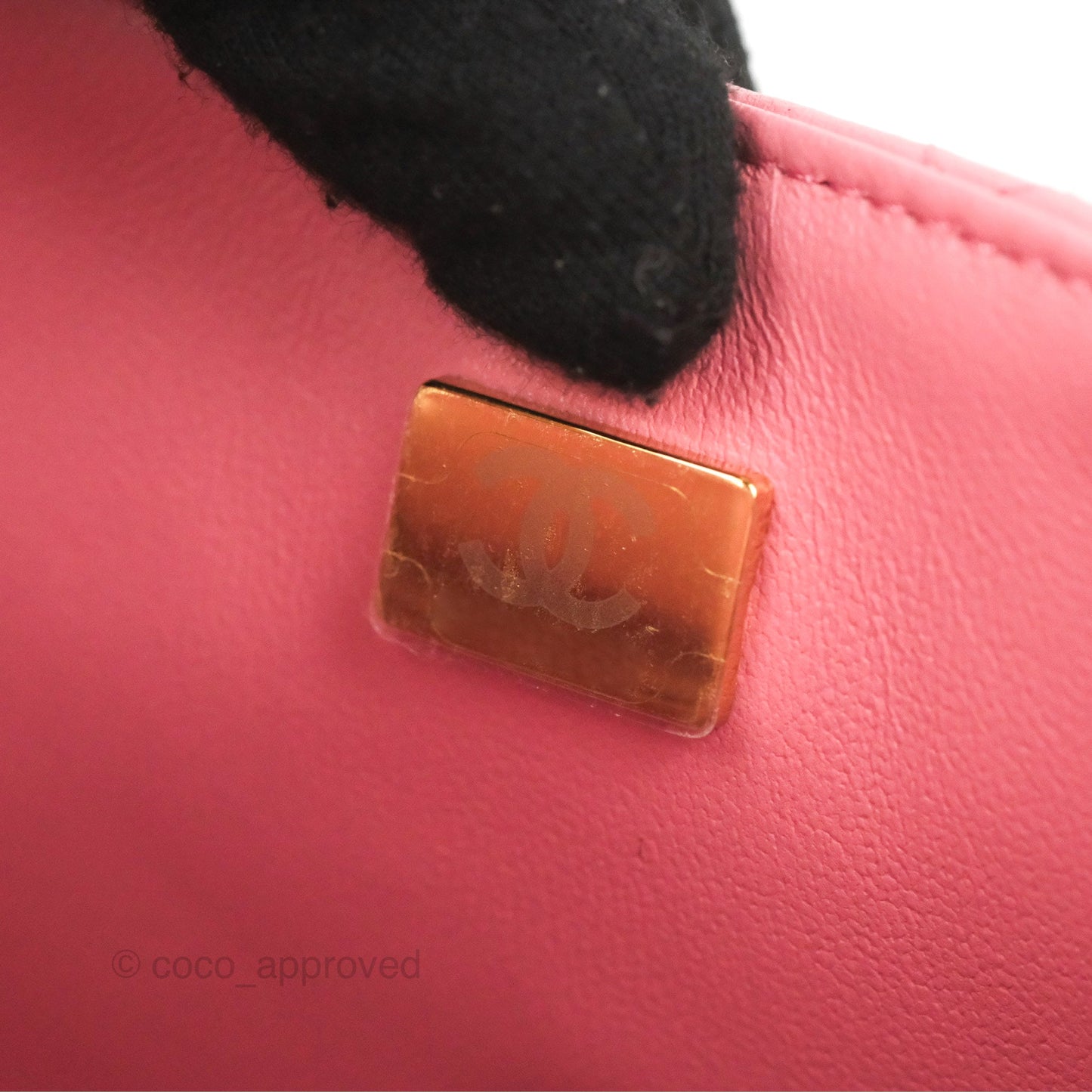 Chanel Top Handle Mini Rectangular Flap Bag Pink Lambskin Gold Hardware
