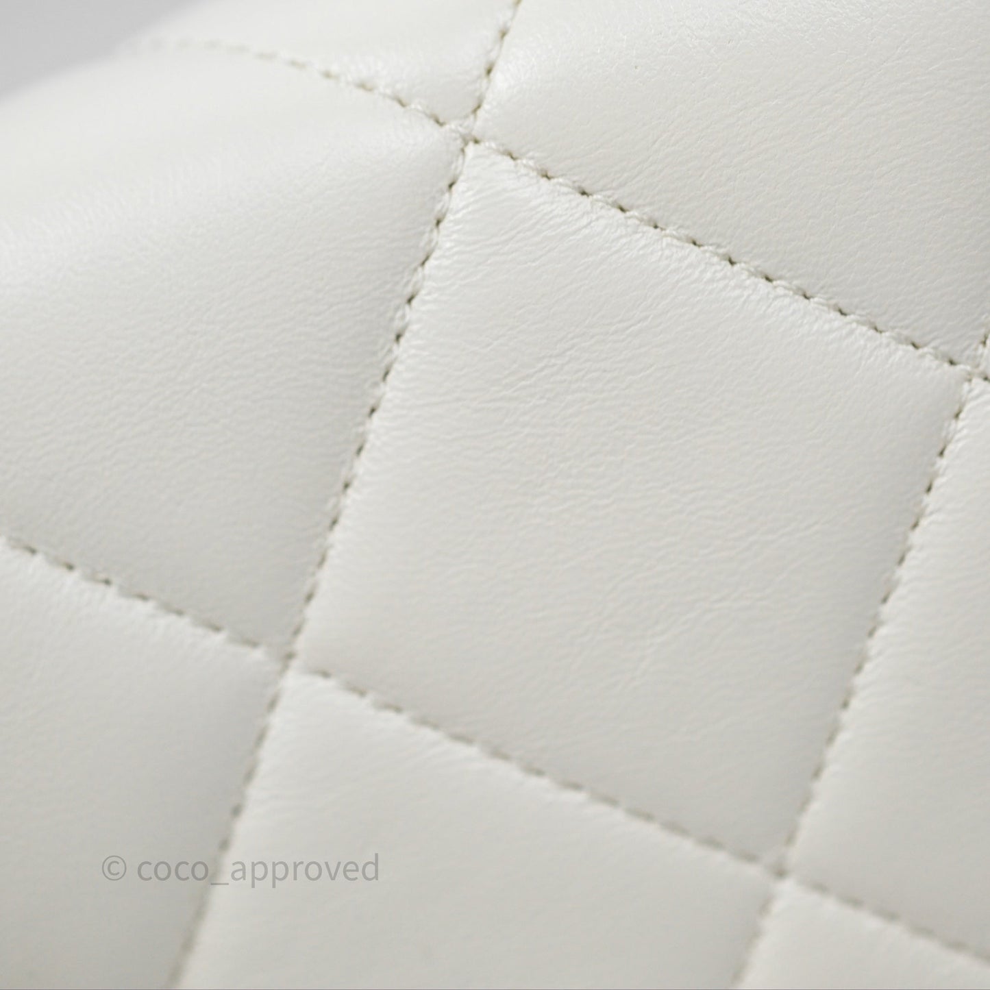 Chanel Quilted Double Pearl Adjustable Chain Flap Bag White Lambskin Aged Gold Hardware 24S