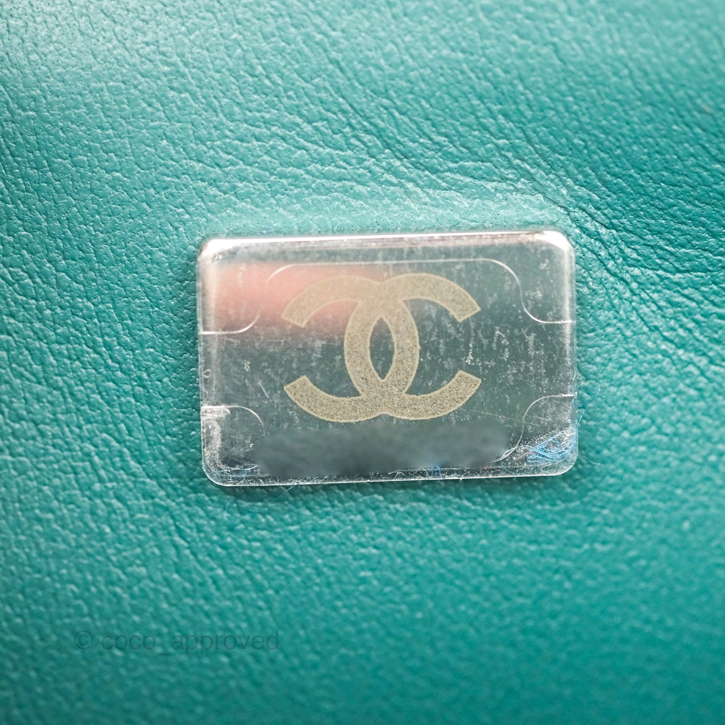 Chanel Mini Rectangular Flap Quilted Green Tweed Gun Metal 23A