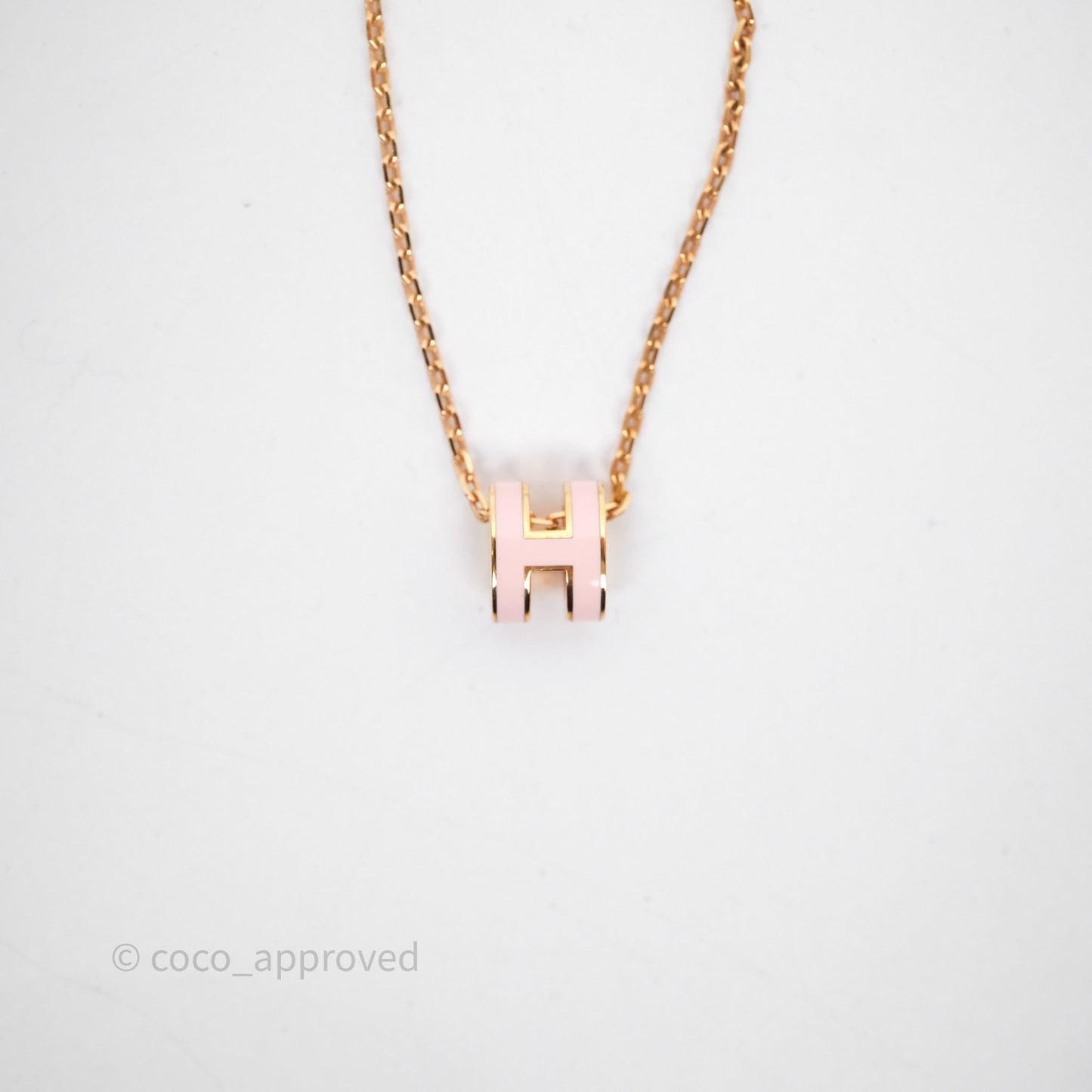 Hermès Mini Pop H Pendant Necklace Rose Dragee 5U Rose Gold Hardware