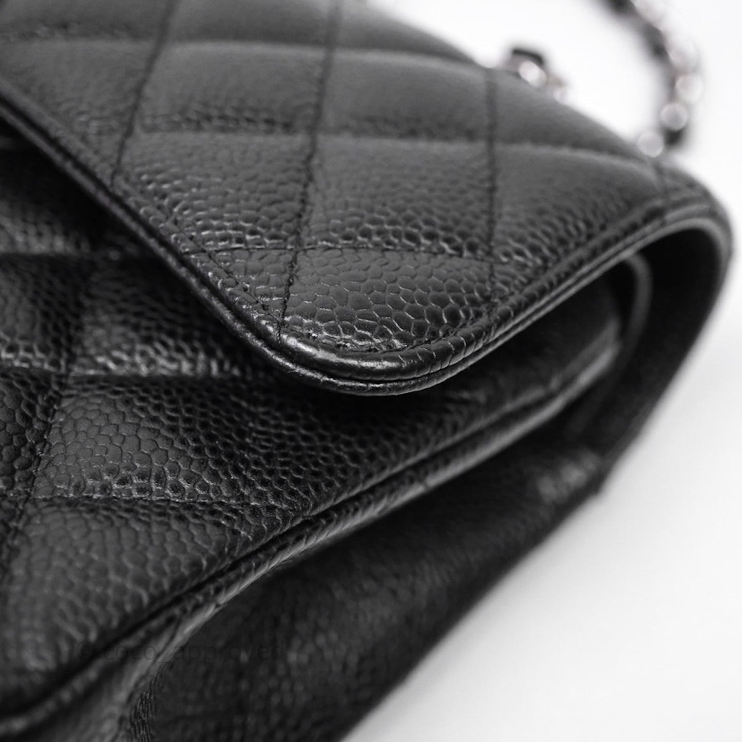 Chanel Small Classic Flap Quilted Black Caviar Silver Hardware