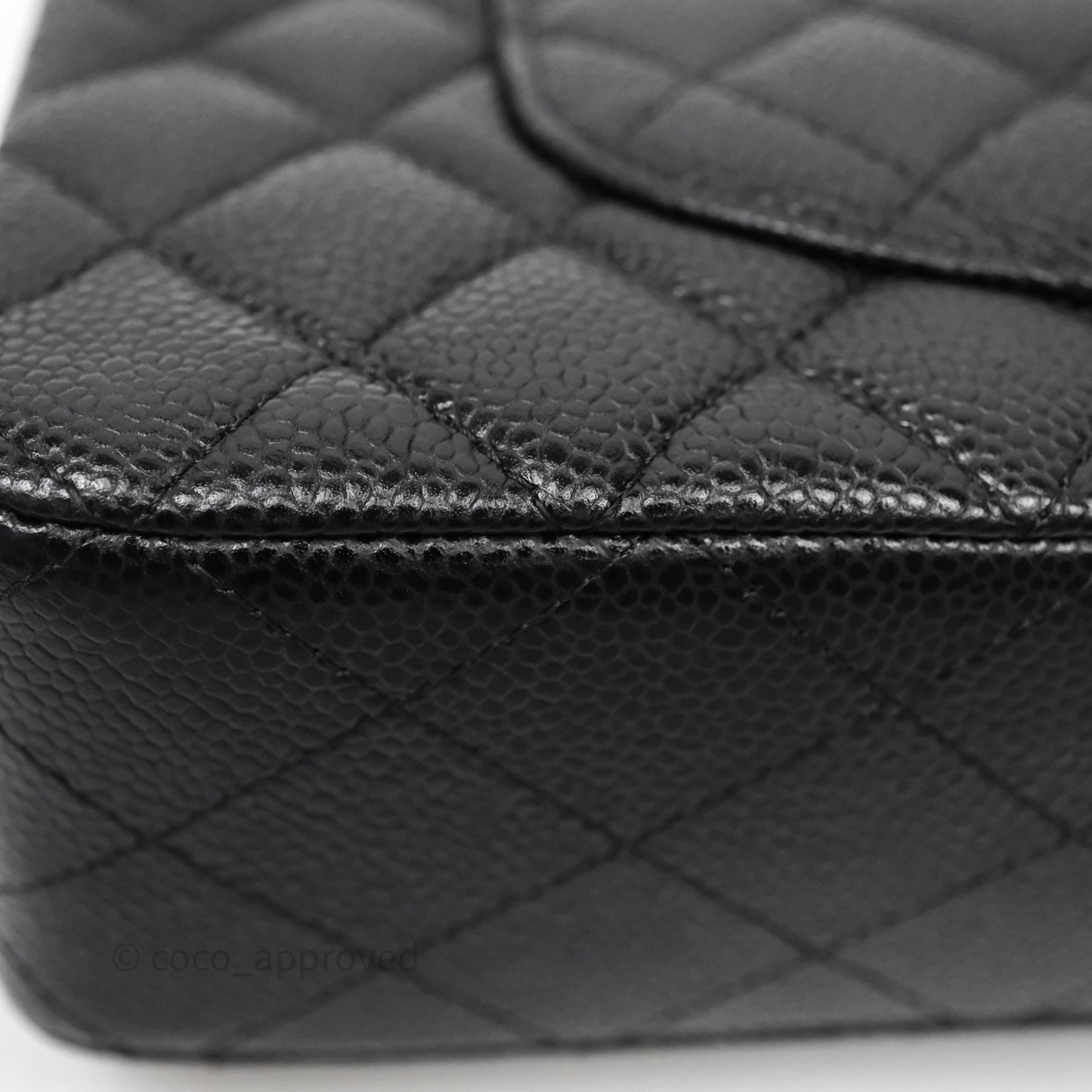 Chanel Classic M/L Medium Flap Quilted Black Caviar Silver Hardware