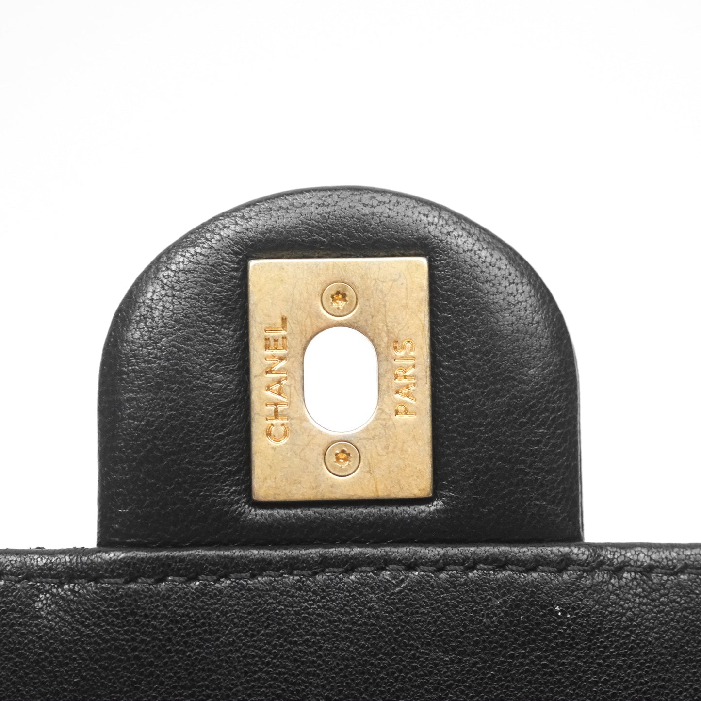 Chanel Small Chic Pearls Flap Quilted Black Goatskin Aged Gold Hardware