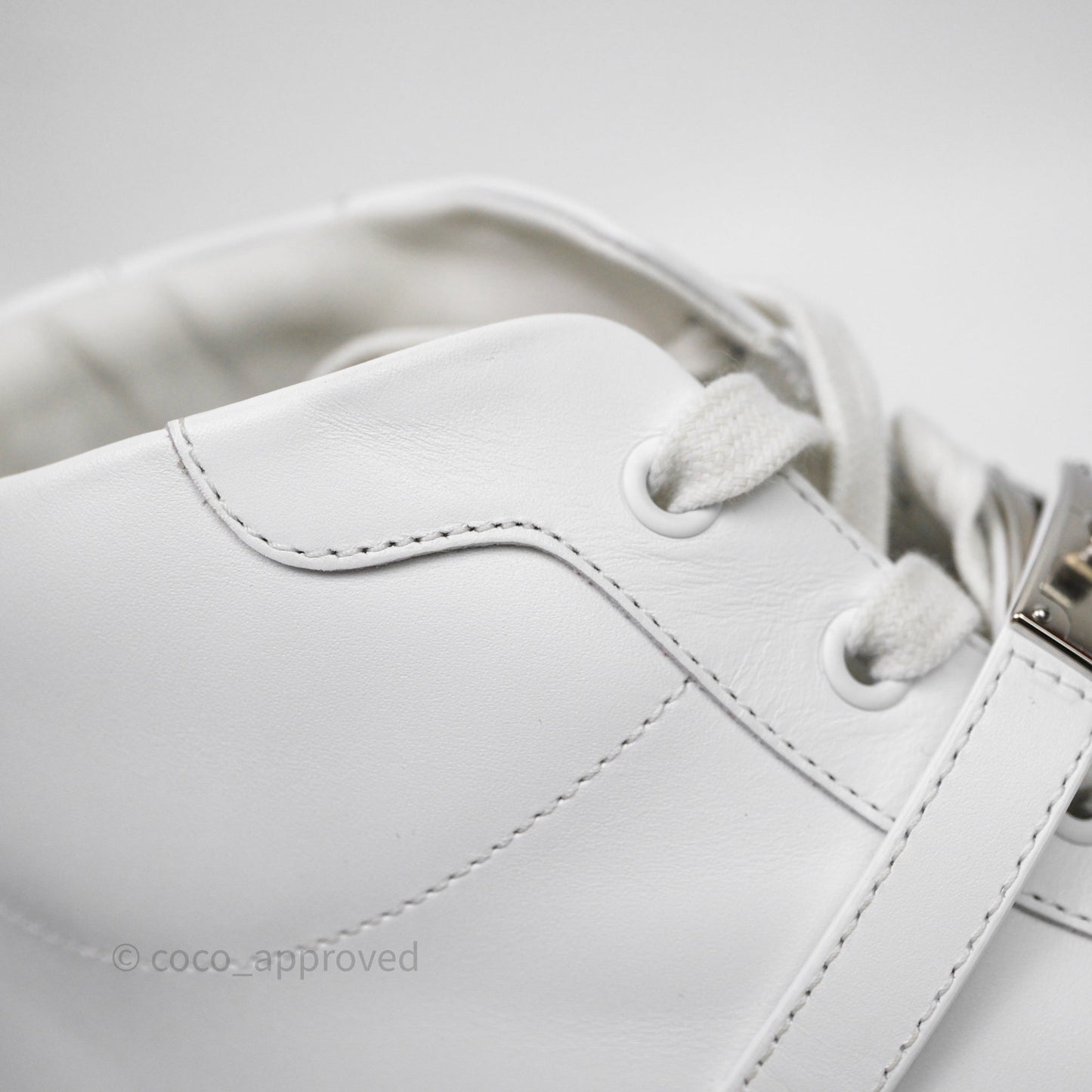 Hermès Daydream High-Top White Sneakers Kelly Buckle Size 40