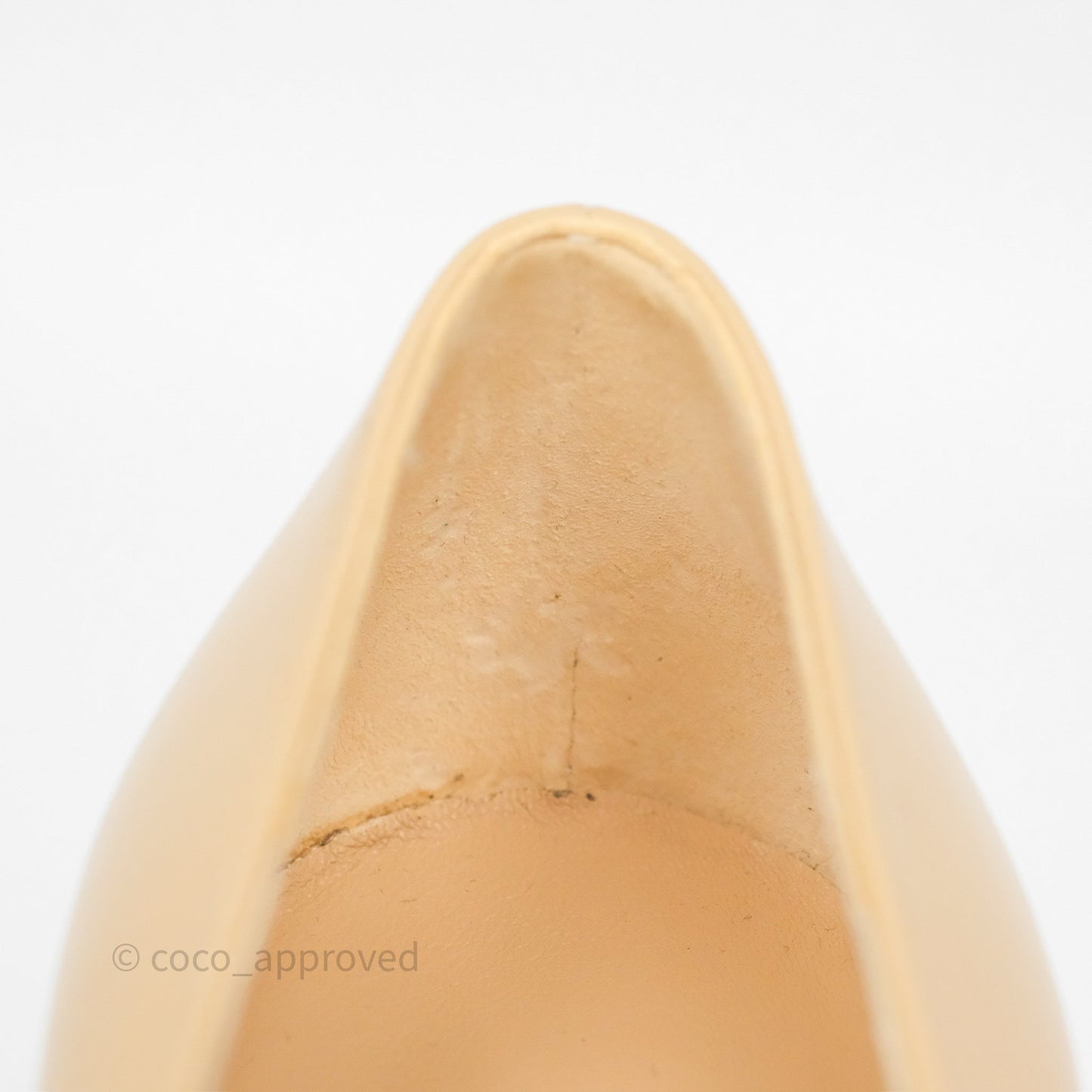 Chanel Beige Toe Pointed Black Pump Heels With Pearl Size 36.5C
