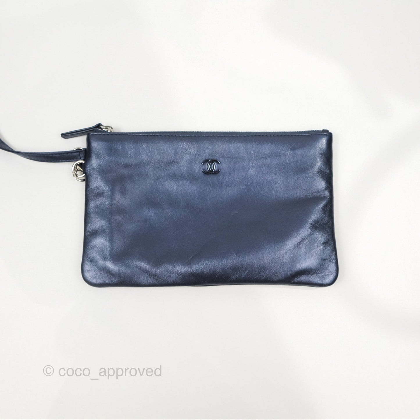 Chanel 22 Small Metallic Midnight Blue Aged Calfskin Midnight Blue/Silver Hardware